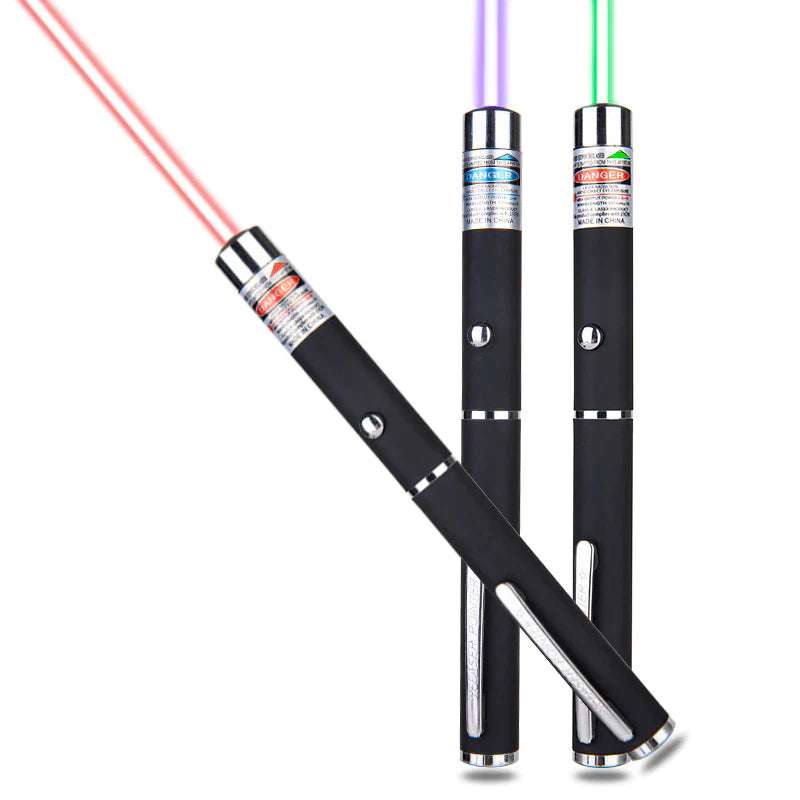 3-Pack 900 Mile Laser Pointer Pen – Green, Blue & Red Visible Beam