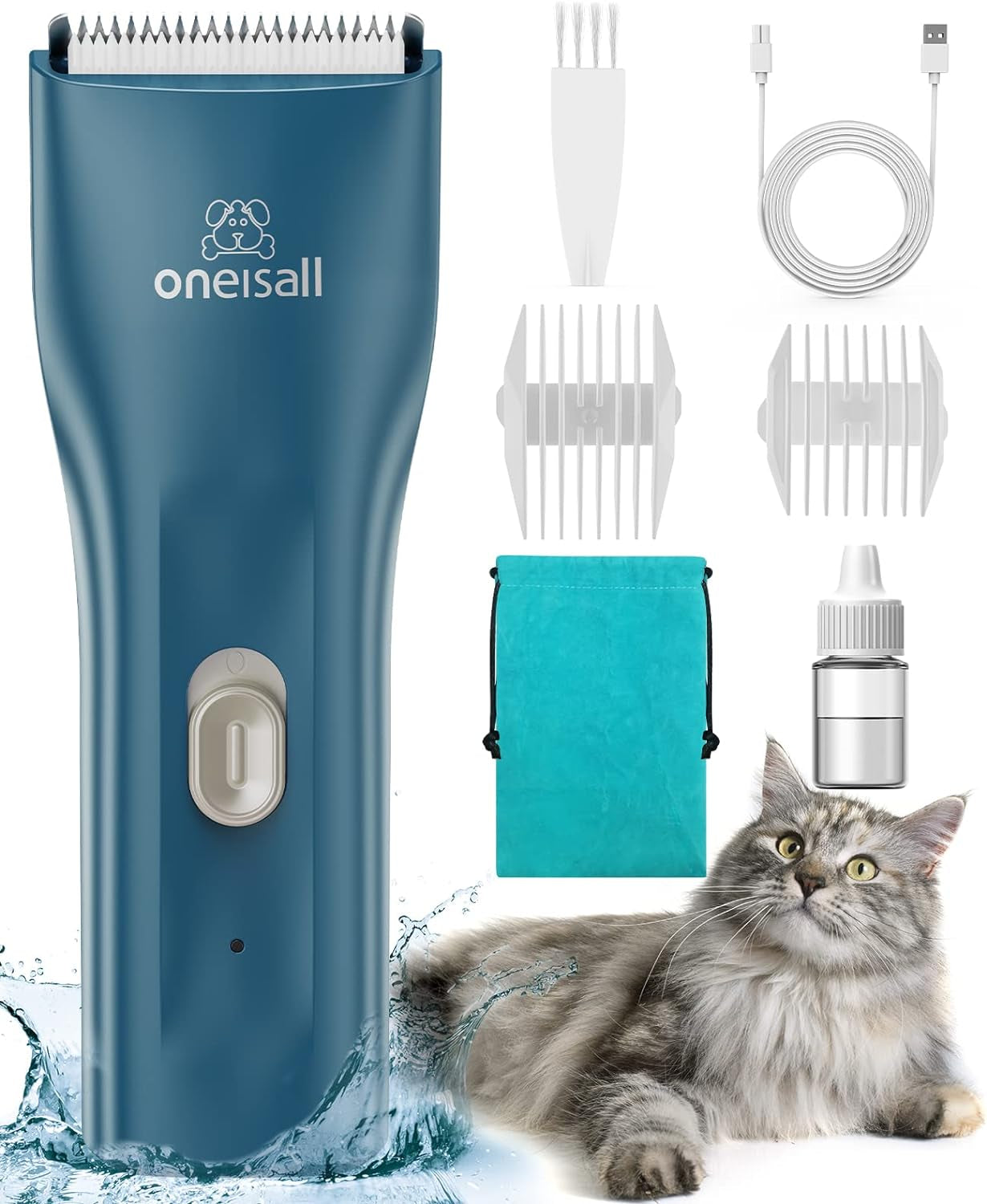 Oneisall Pet Clipper – Quiet Hair Trimmer for Cats with Matted Hair