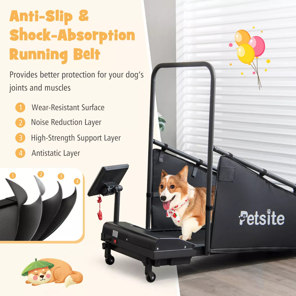 Costway Dog Treadmill – Indoor Running & Training Machine for Small to Medium Dogs
