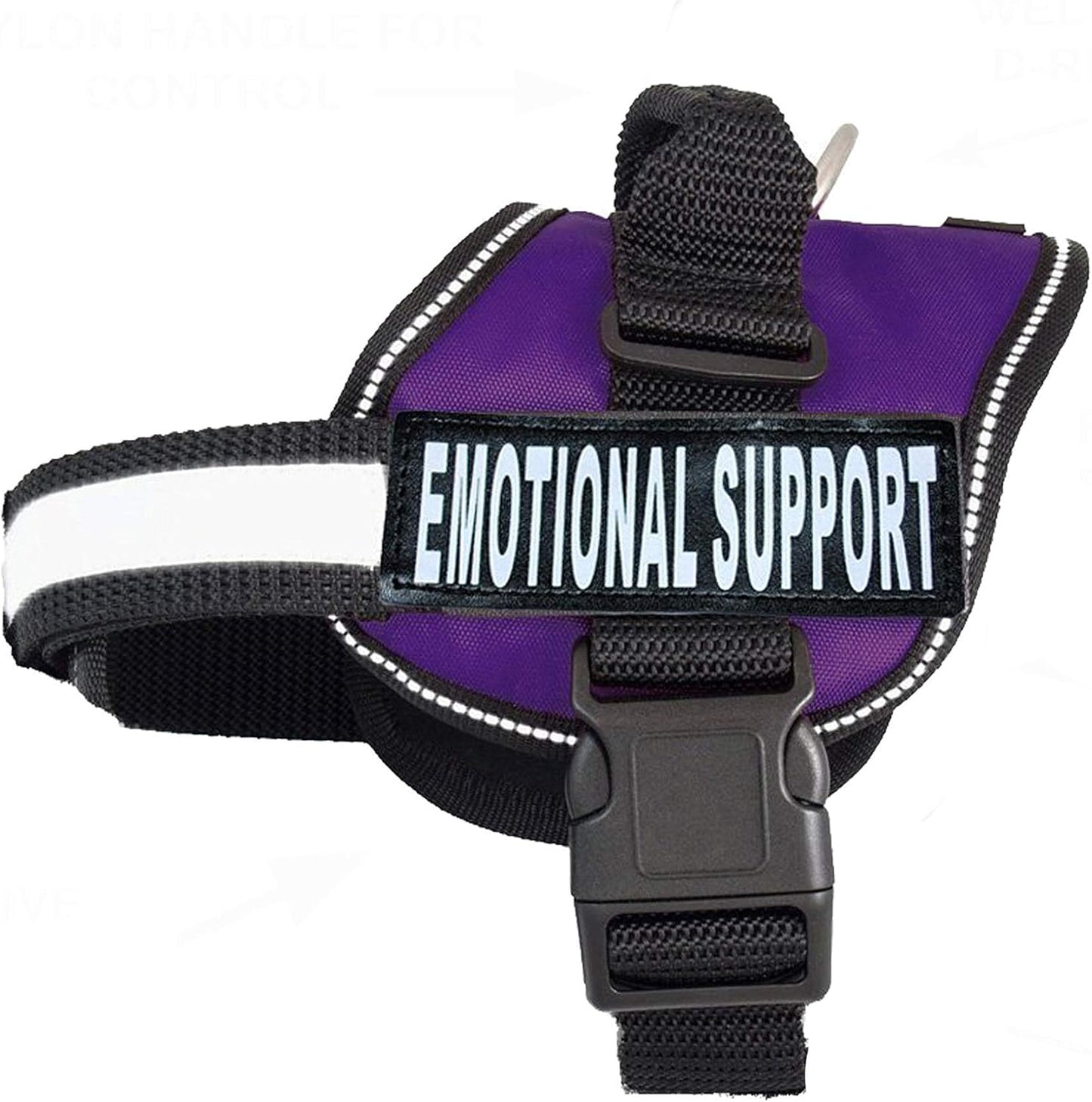 Emotional Support Dog Vest – Adjustable K9 Harness with Removable ESA Patches, Purple (Girth 12”-16”)