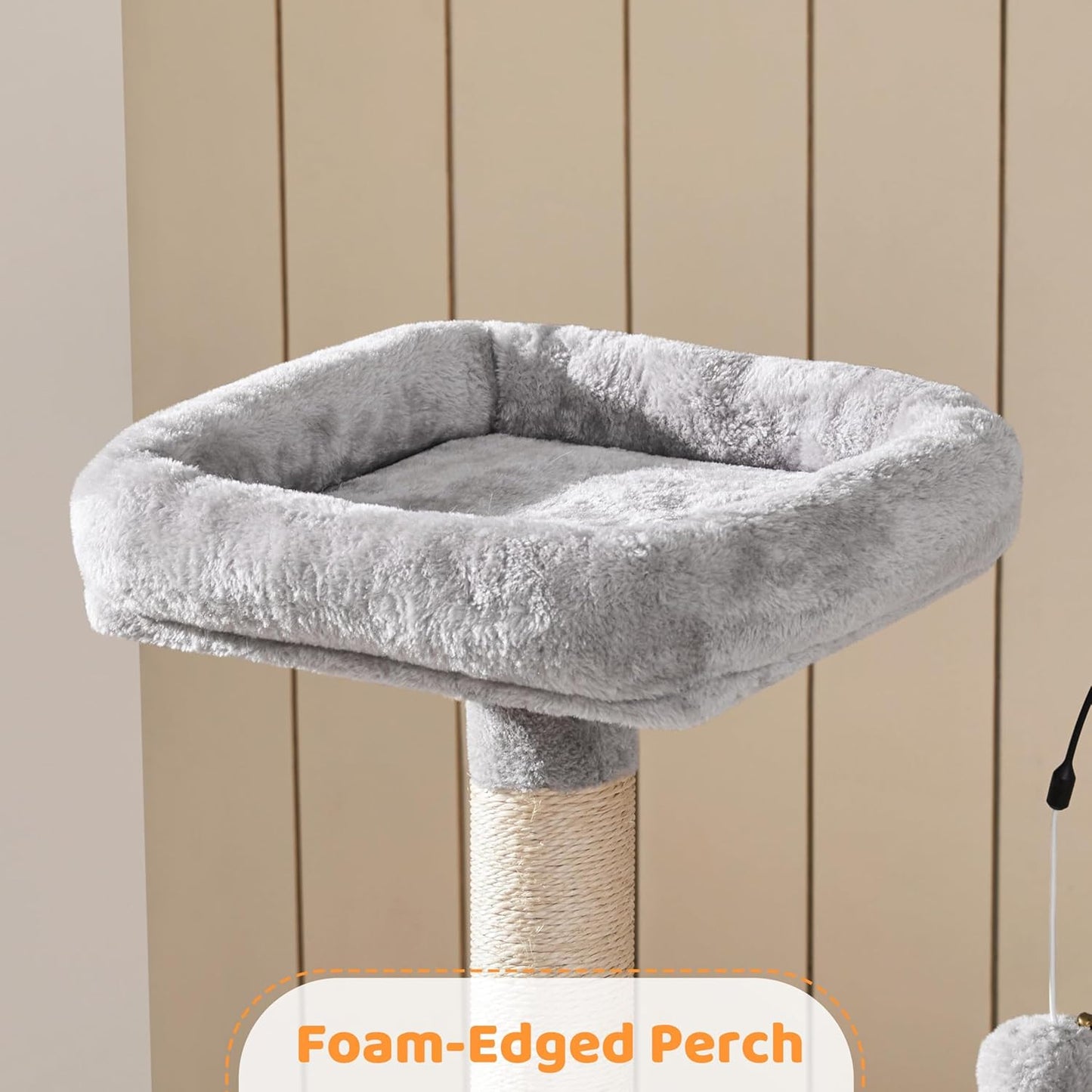 53.5" Cat Tree Playhouse – Indoor Tower with Sisal Scratching Posts, Condo & Perches, Light Gray
