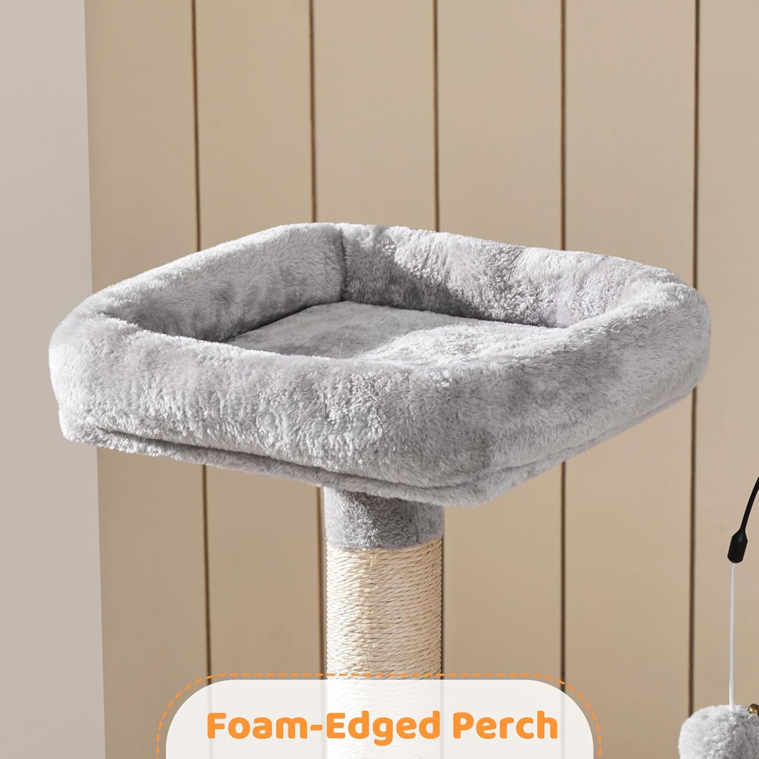 53.5" Cat Tree Playhouse – Indoor Tower with Sisal Scratching Posts, Condo & Perches, Light Gray