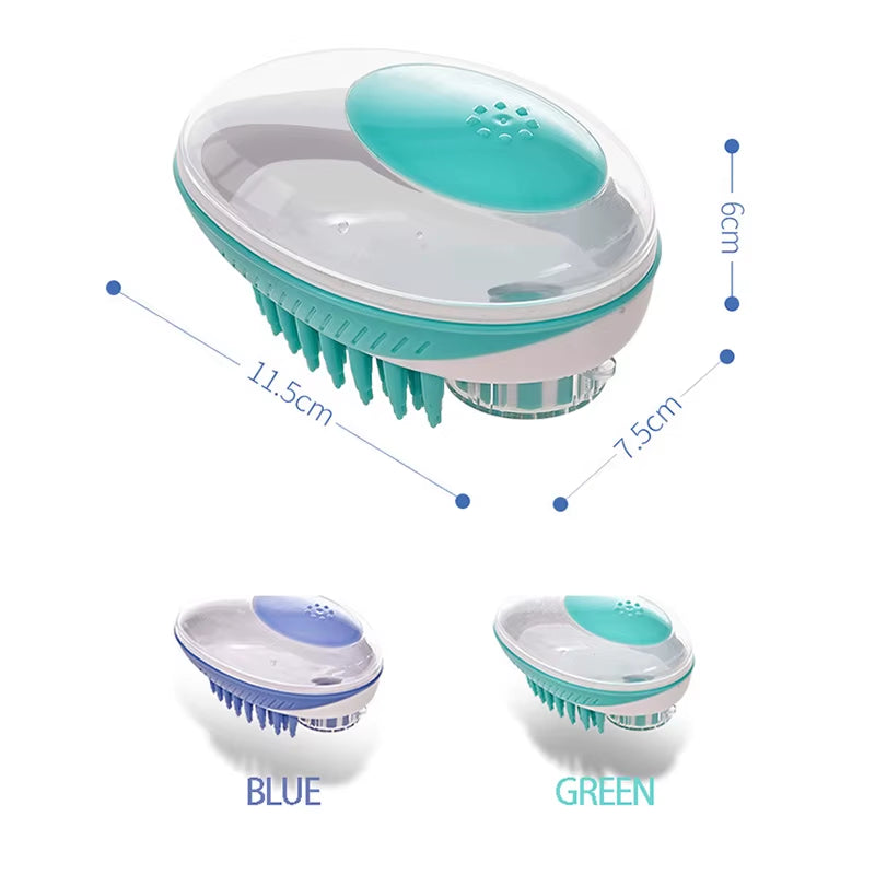 2-in-1 Pet Bath Brush – Silicone Grooming & Massage Comb for Dogs & Cats
