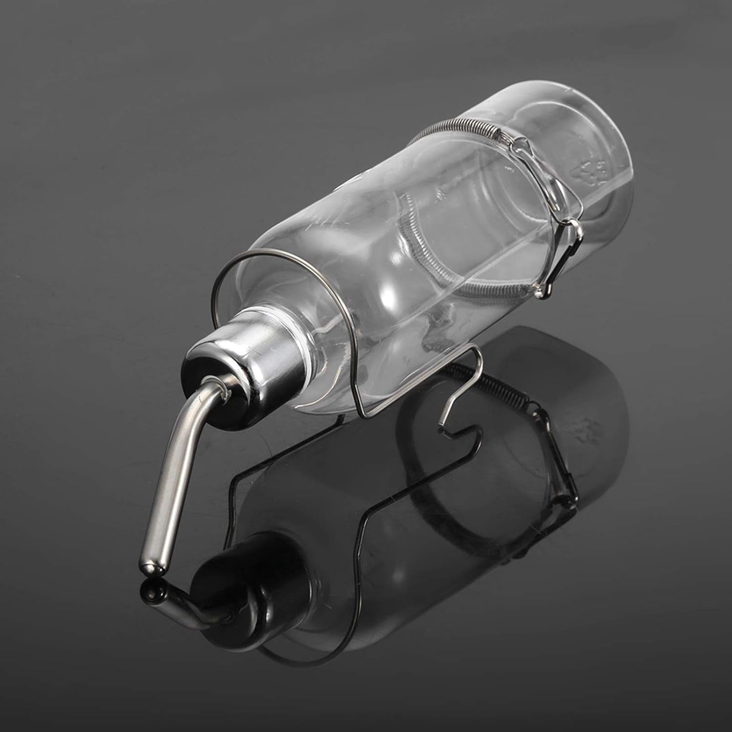 Automatic Pet Water Dispenser – 180ml Transparent Nipple Bottle with Stainless Steel Ball for Birds, Hamsters & Small Pets