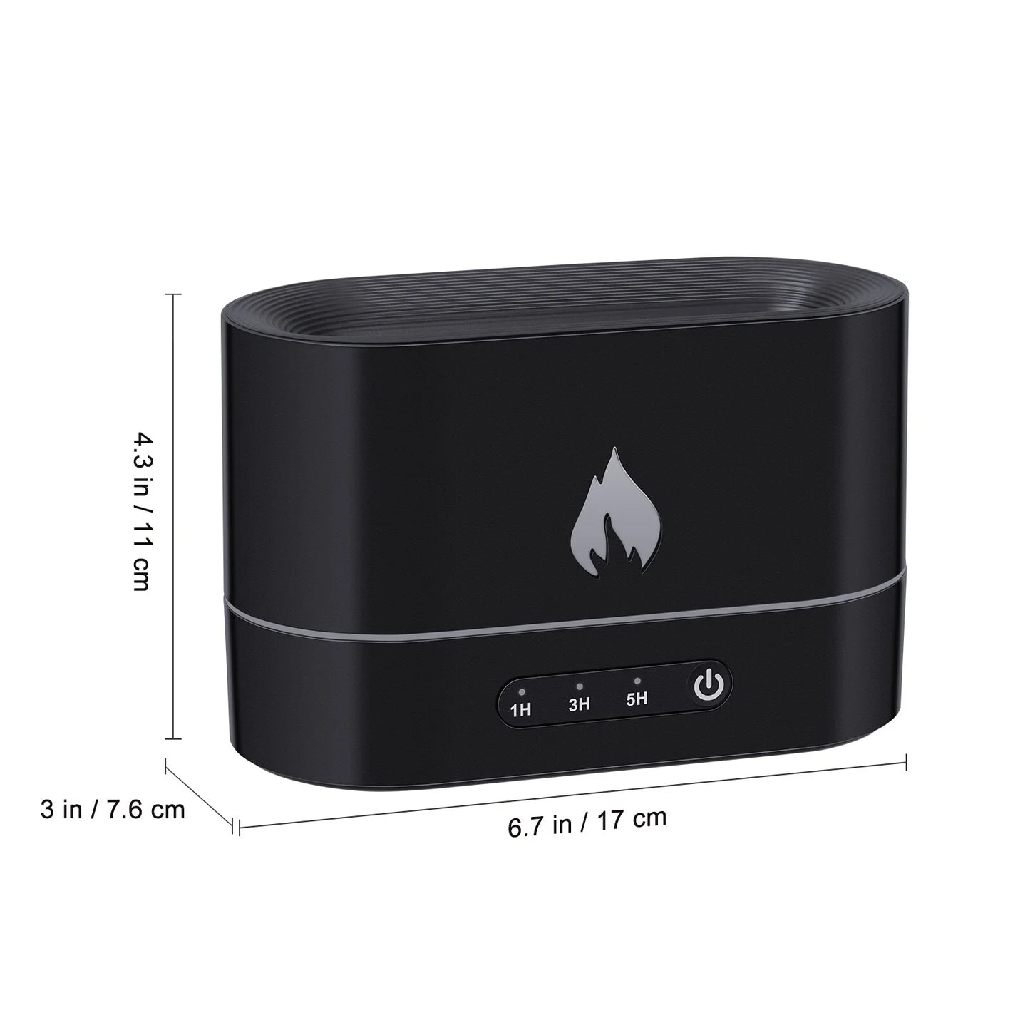 LED Flame Humidifier & Essential Oil Diffuser – Noiseless Aroma Mist with 3 Timer Modes, Auto Shut-Off