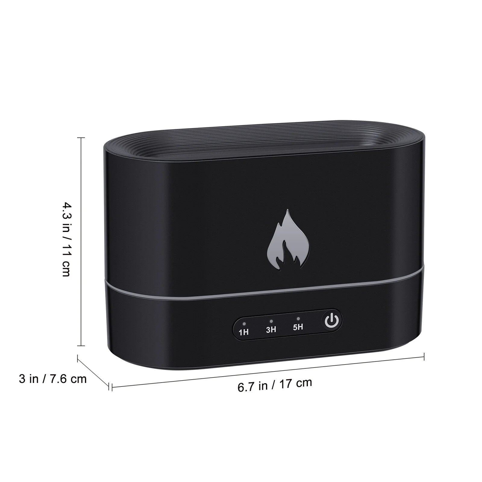 LED Flame Humidifier & Essential Oil Diffuser – Noiseless Aroma Mist with 3 Timer Modes, Auto Shut-Off
