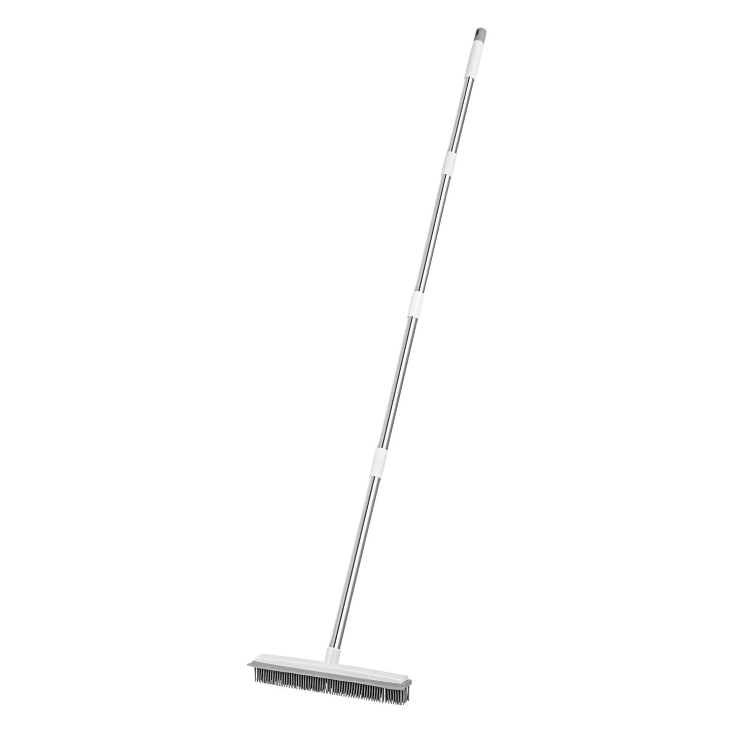 Adjustable Long-Handle Pet Hair Removal Broom – 58.46" Rubber Broom for Dogs & Cats