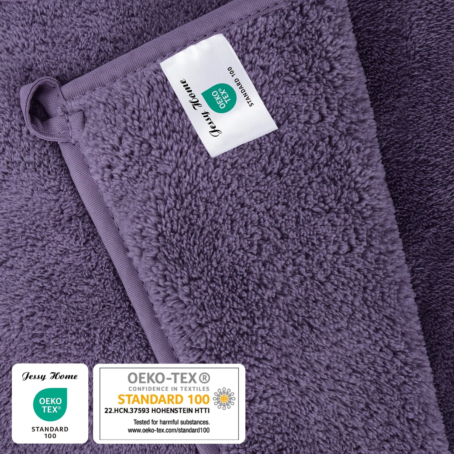 8-Piece Oversized Plush Towel Set – 700 GSM Soft & Cozy, Dark Purple