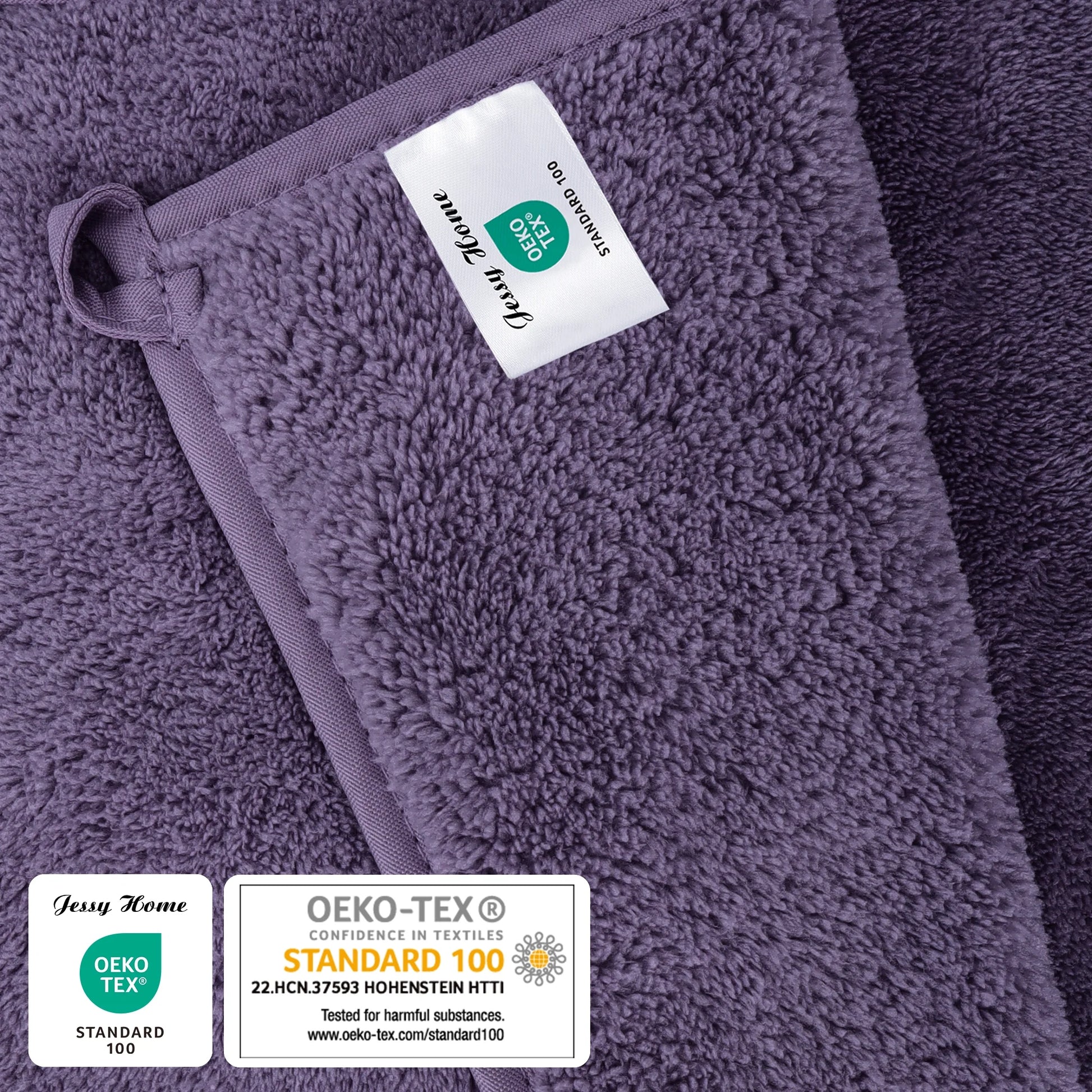 8-Piece Oversized Plush Towel Set – 700 GSM Soft & Cozy, Dark Purple