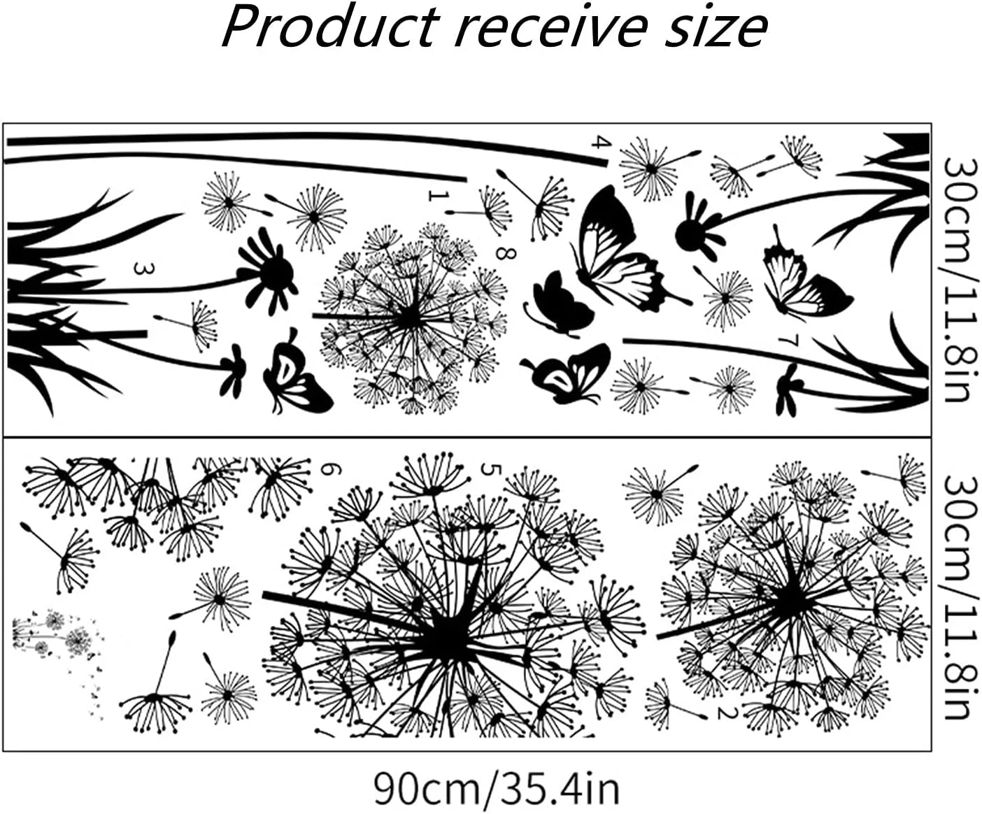 Dandelion & Butterfly Wall Decals – 2-Set Floral Peel and Stick Wall Art