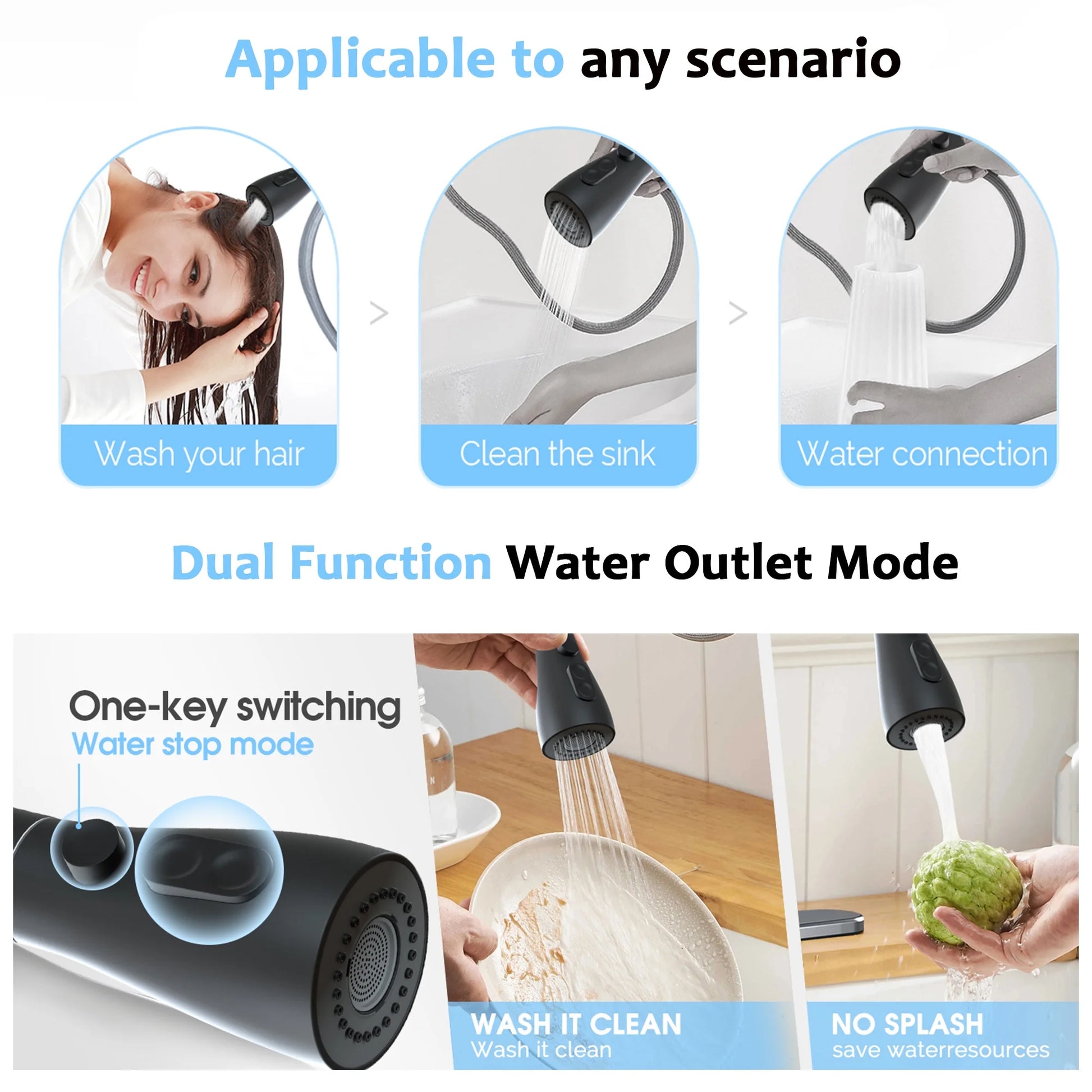 Stainless Steel Kitchen Faucet – Pull-Down Sprayer Sink Faucet