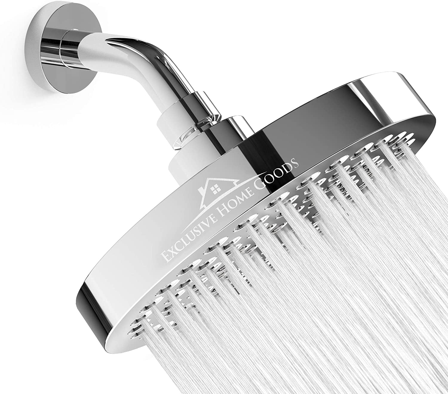 Luxury Rainfall Shower Head – High-Pressure 6" Chrome Showerhead with Anti-Clog Silicone Nozzles (2.5 GPM)