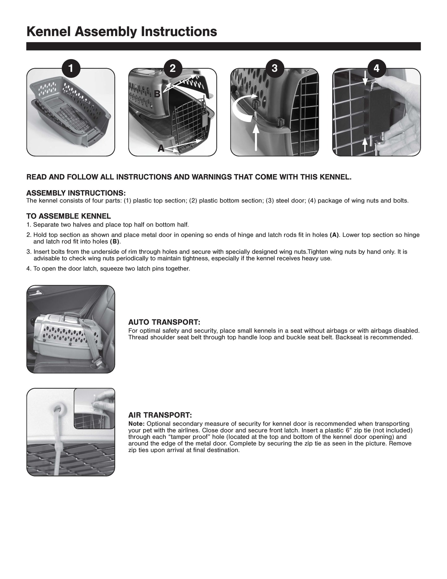 Portable Hard-Sided Dog Kennel – Travel Carrier with Metal Door, Black & Grey, for Pets up to 10 lbs