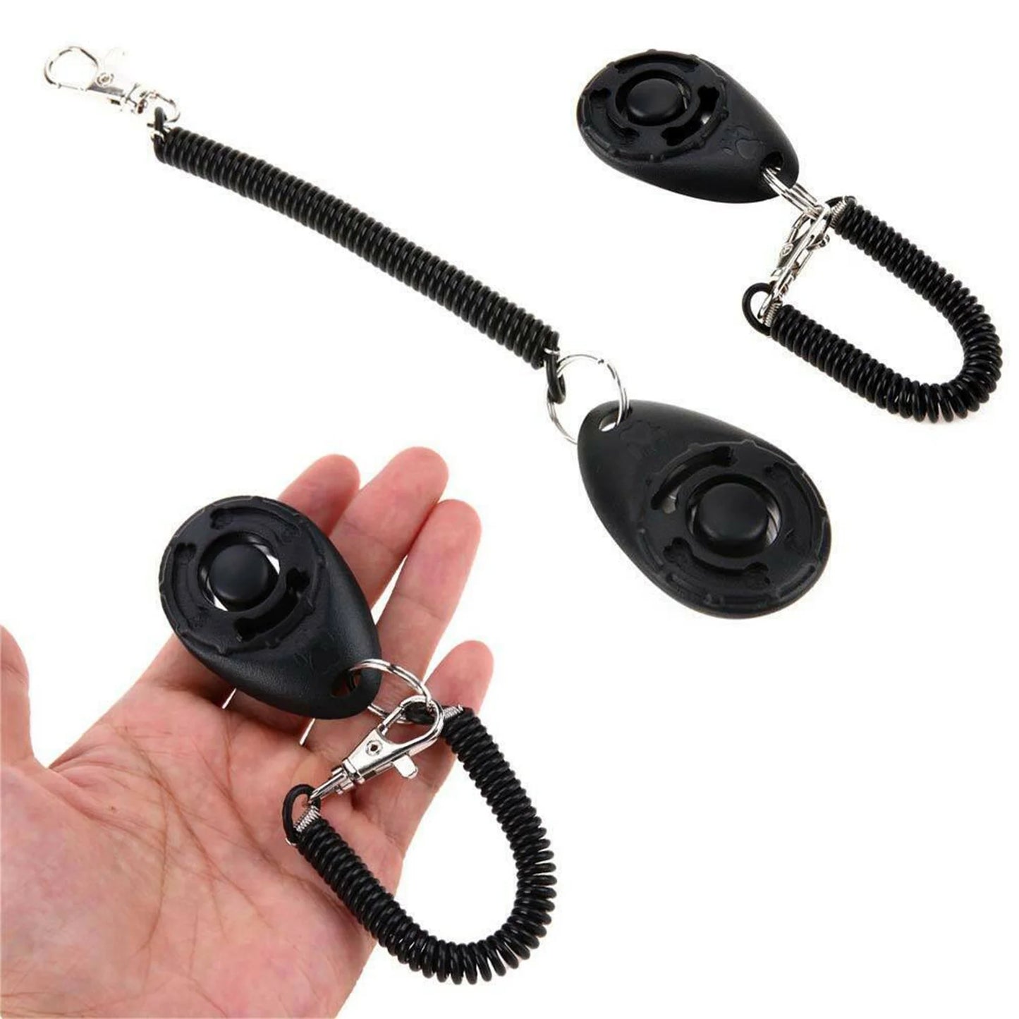 Dog Training Clicker with Wrist Lanyard – Big Button Pet Behavioral Training for Dogs, Cats, Birds & Horses, White