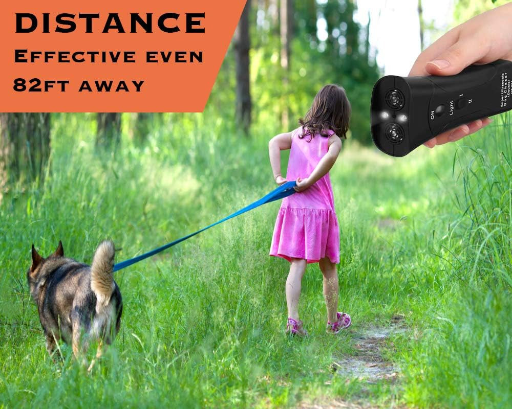 Ultrasonic Anti-Barking Dog Trainer – Handheld Pet Control Device with LED Flashlight