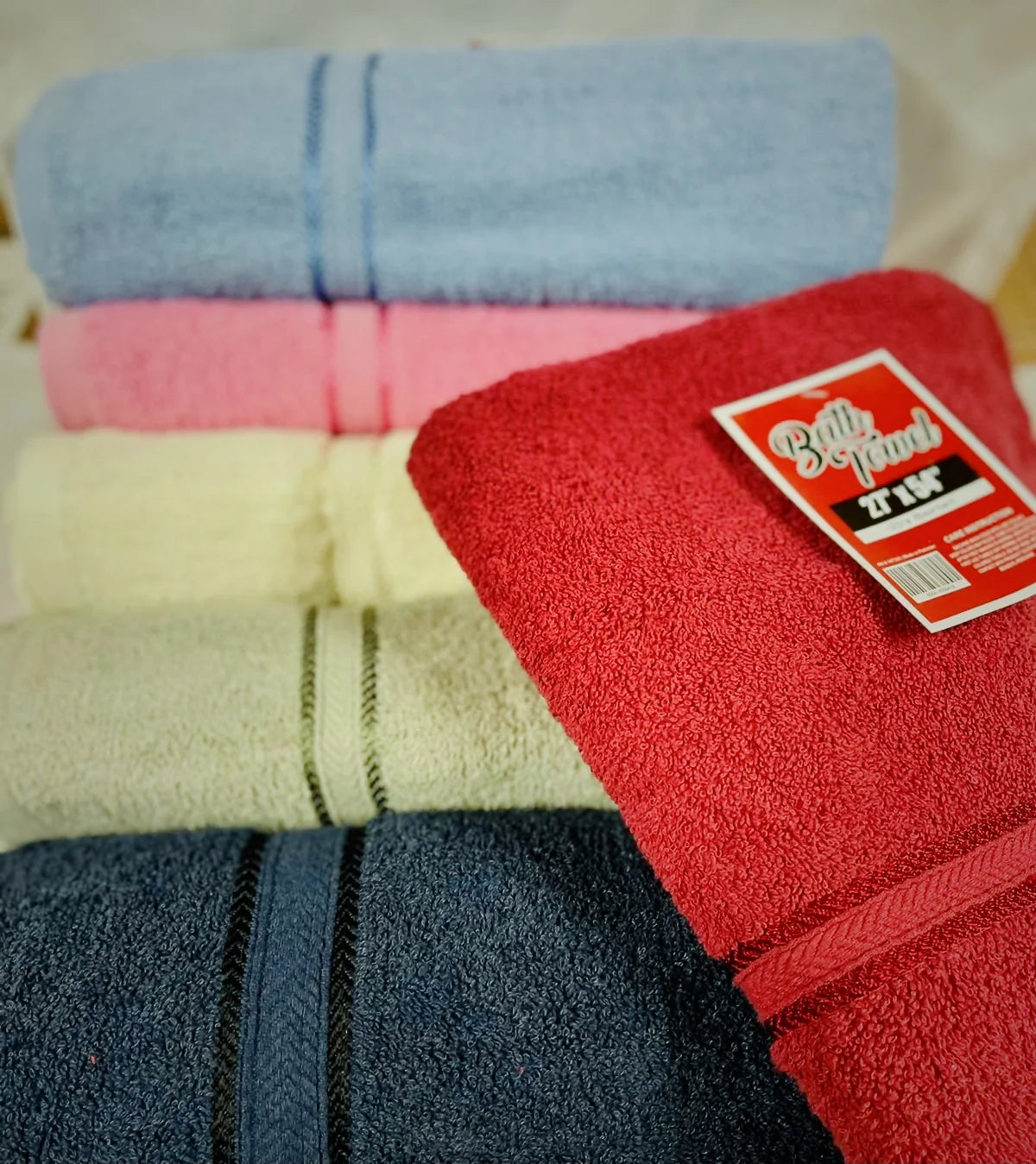 Pack of 6 Cotton Bath Towels – 27" x 54", Super Soft, Quick-Dry, Multicolor