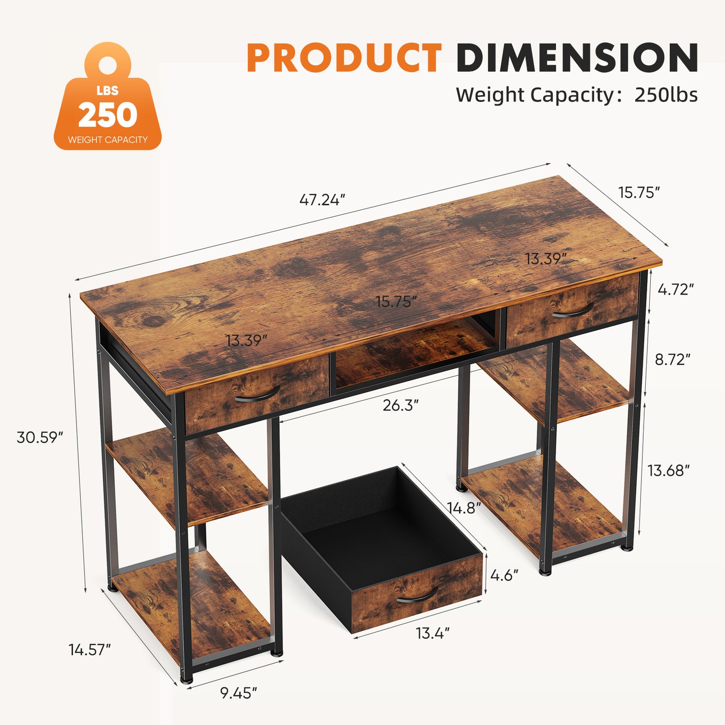 Small Home Office Bedroom Writing Learning Computer Desk