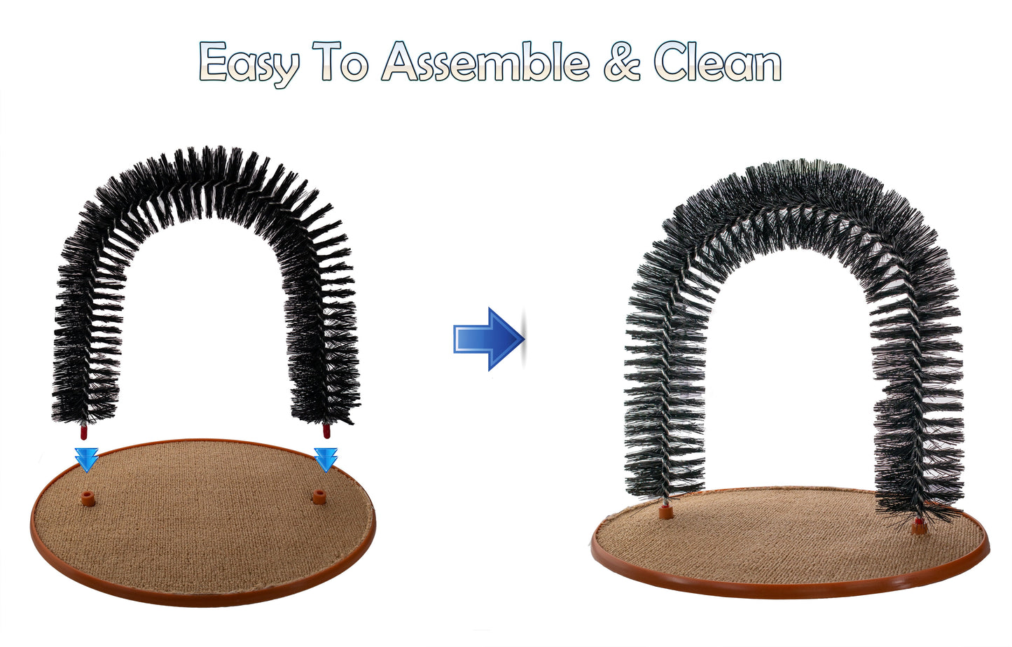 Cat Self-Grooming Arch Toy & Post – Interactive Scratcher with Bristles, Catnip, and Mouse Toy