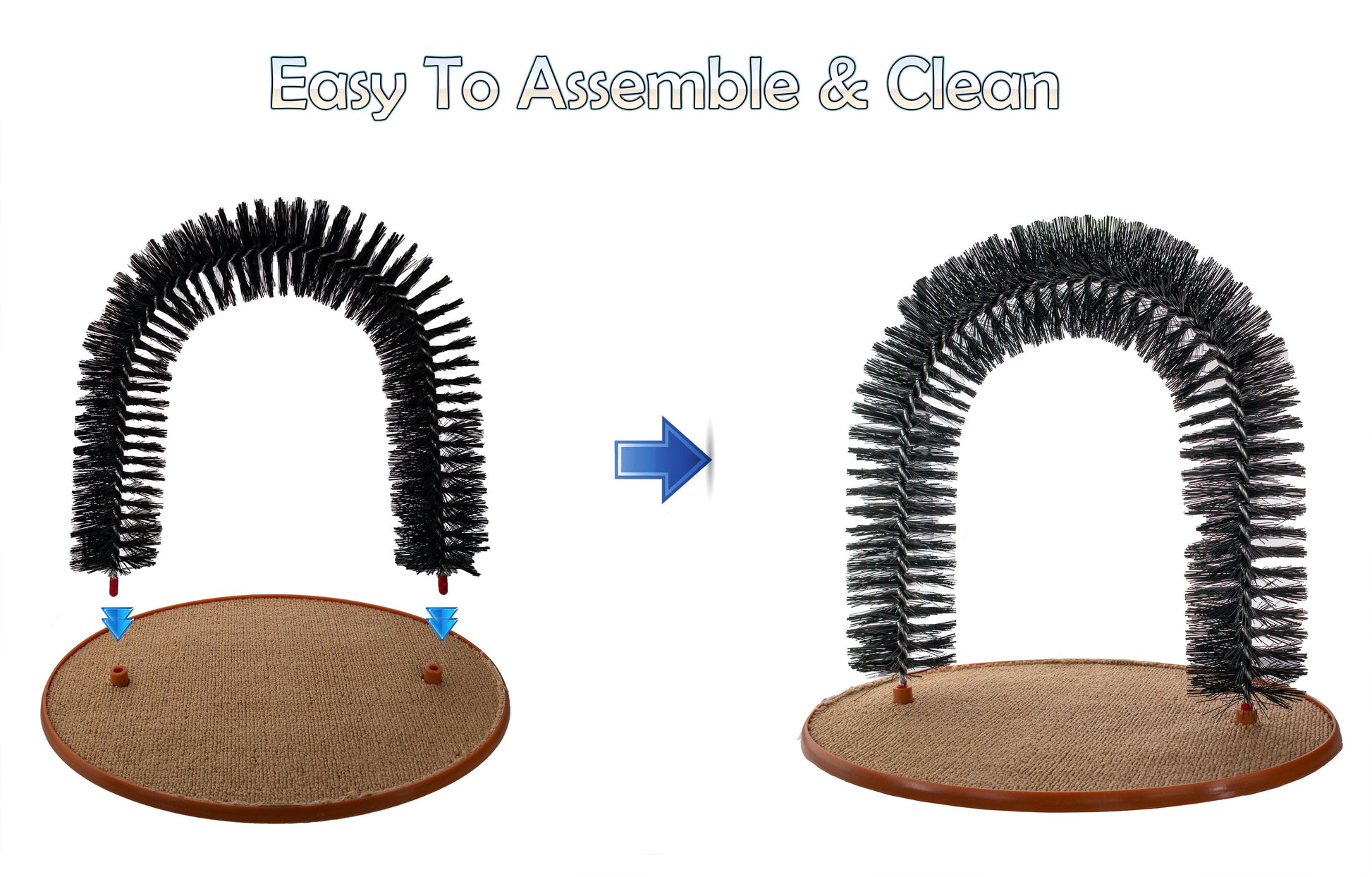 Cat Self-Grooming Arch Toy & Post – Interactive Scratcher with Bristles, Catnip, and Mouse Toy
