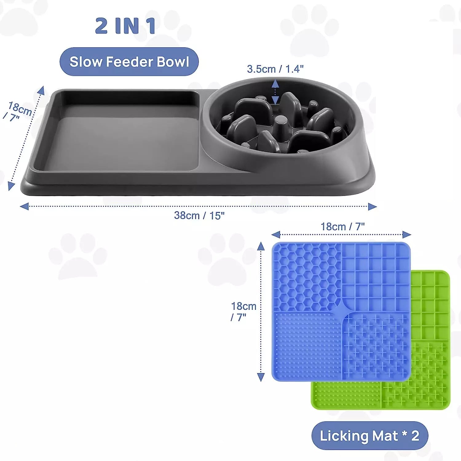 Dog Slow Feeder & Licking Mat Set – Premium 2-Pack Lick Pads for Healthy Mealtime