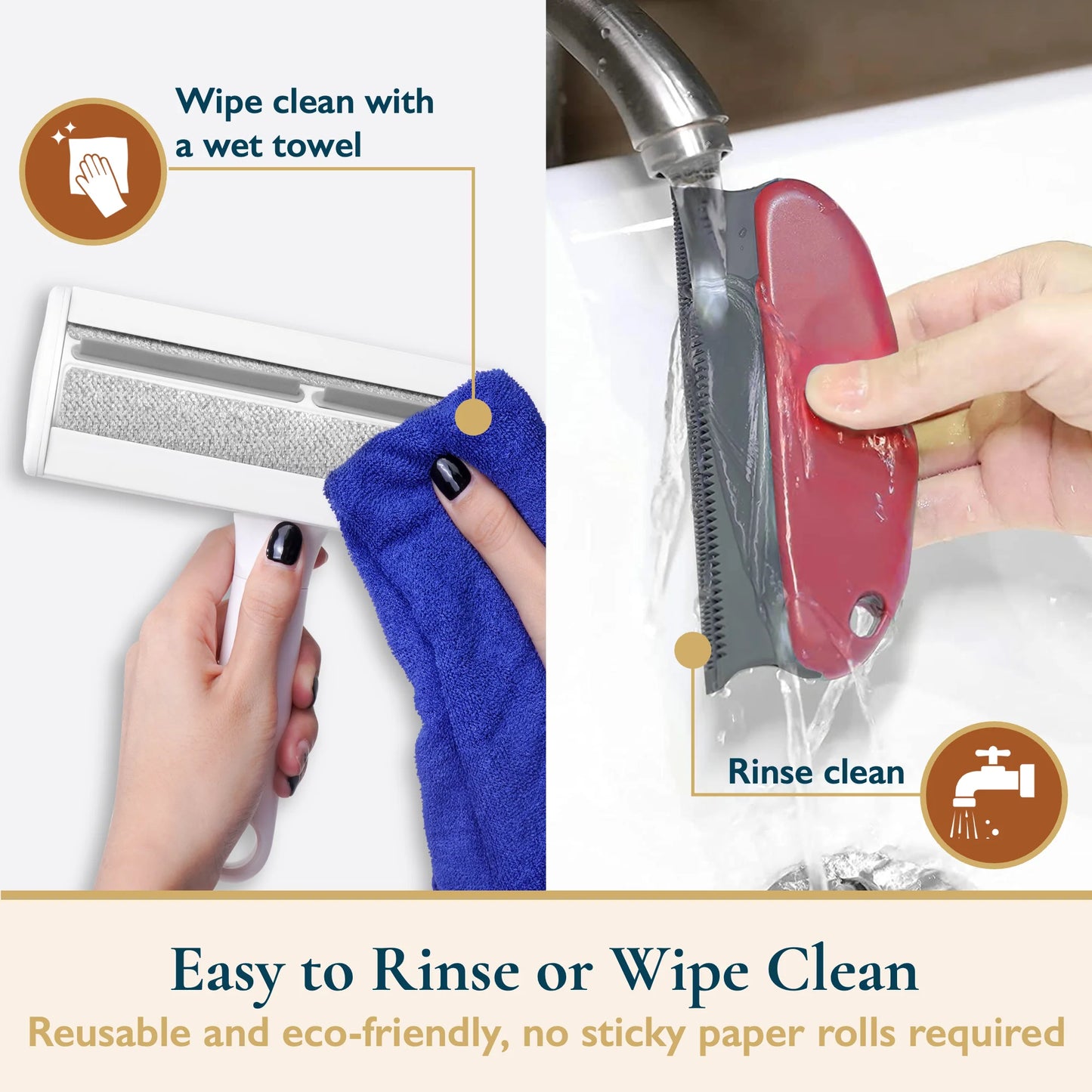 Pet Hair Remover Set – Reusable Roller & Detailer for Dog & Cat Fur