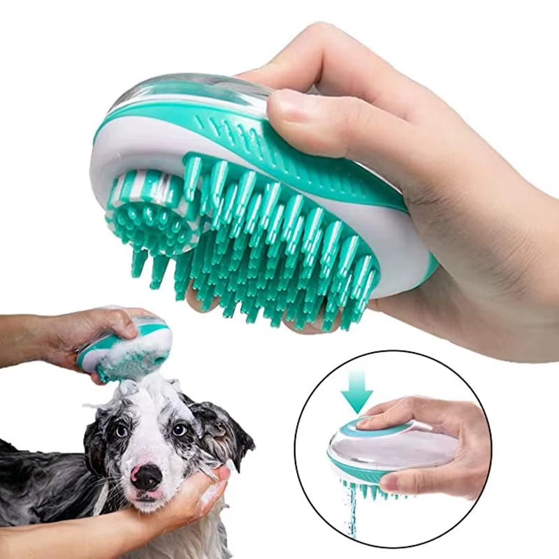 2-in-1 Pet Bath Brush – Silicone Grooming & Massage Comb for Dogs & Cats