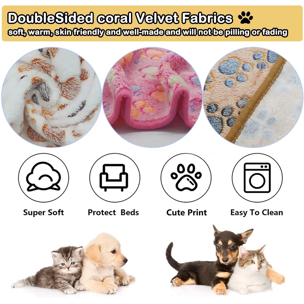 Premium Fleece Pet Blanket – Super Soft Fluffy Flannel Throw for Dogs & Cats, 23" x 16"