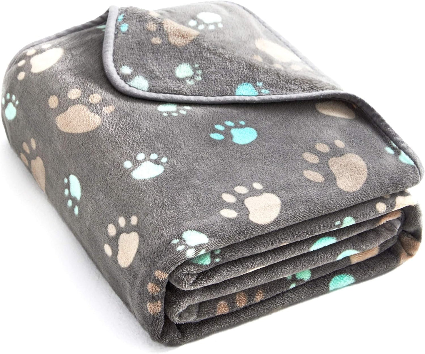 350 GSM Super Soft Fuzzy Flannel Fleece Pet Blanket – Grey, 40" x 32"