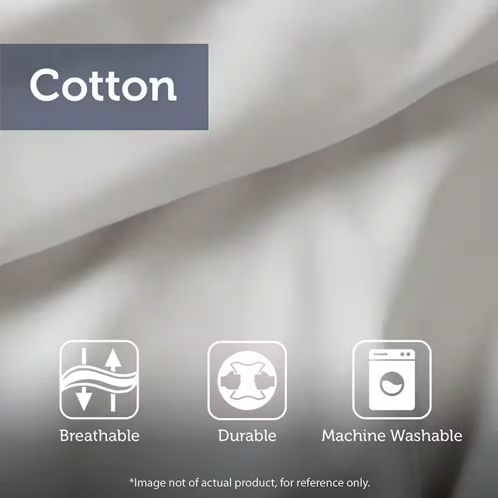 Rhea 3-Piece Ivory & Charcoal Cotton Comforter Set – King/California King