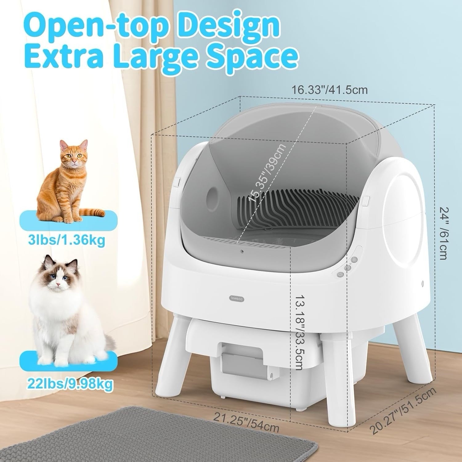 Autoscooper 11 Self-Cleaning Cat Litter Box – Automatic Litter Box for Multiple Cats