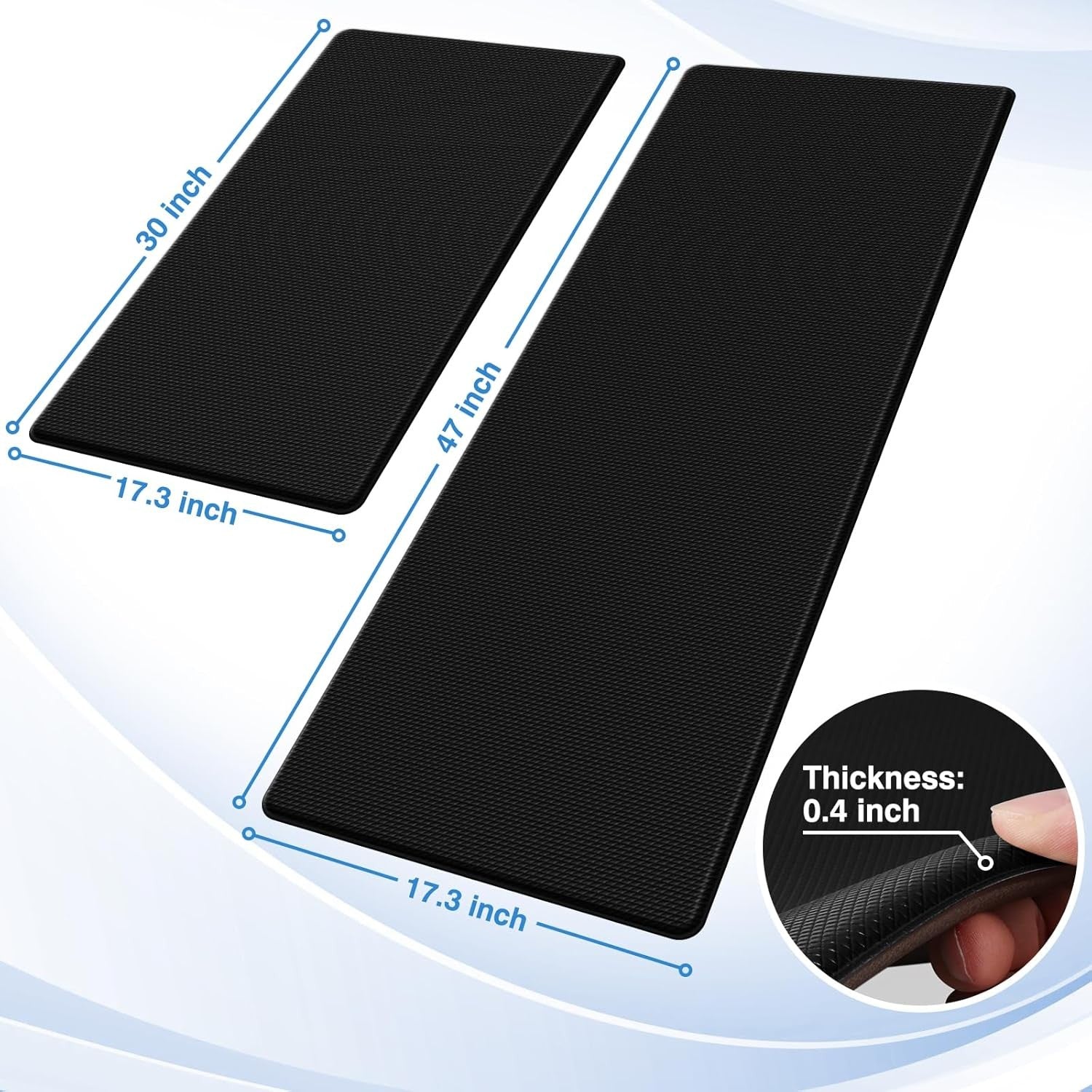 Steprite Anti-Fatigue Kitchen Mats – 2-Pack Cushioned Kitchen Rugs