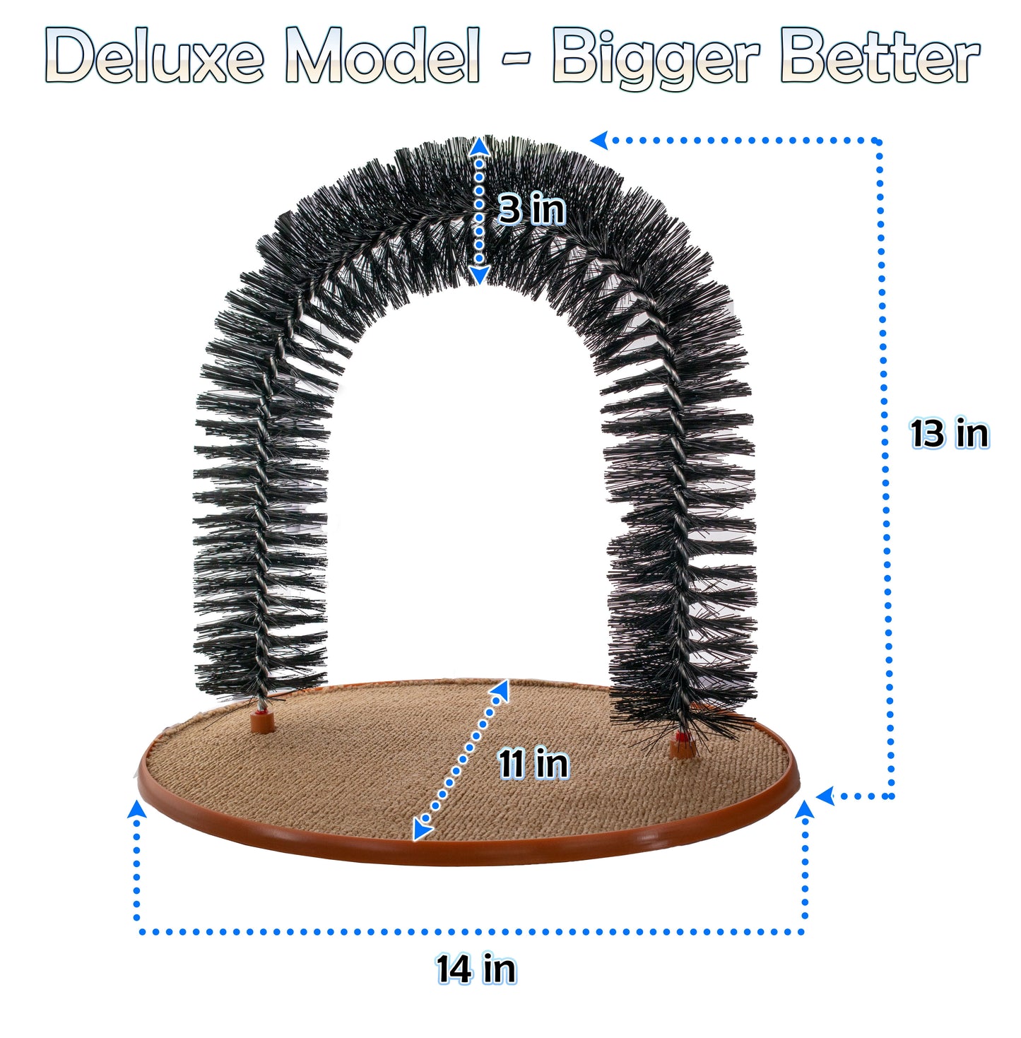 Cat Self-Grooming Arch Toy & Post – Interactive Scratcher with Bristles, Catnip, and Mouse Toy