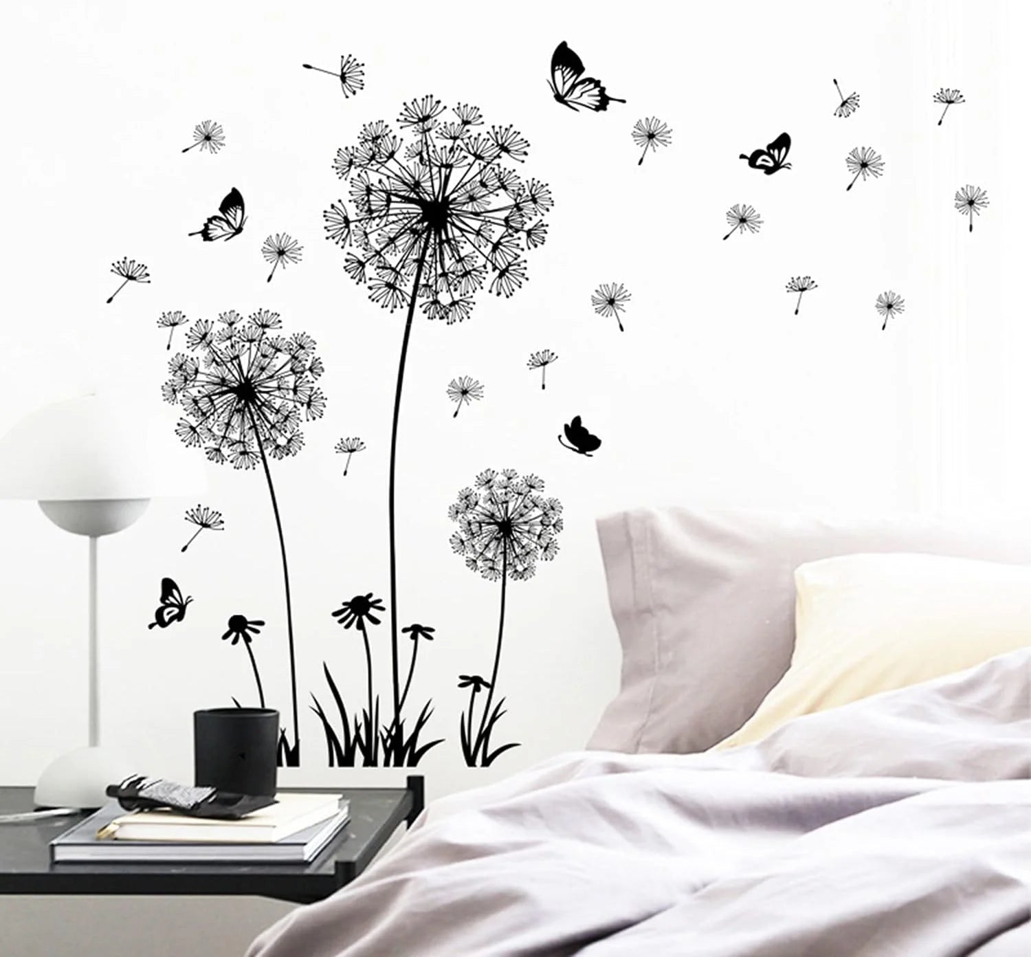 Dandelion & Butterfly Wall Decals – 2-Set Floral Peel and Stick Wall Art