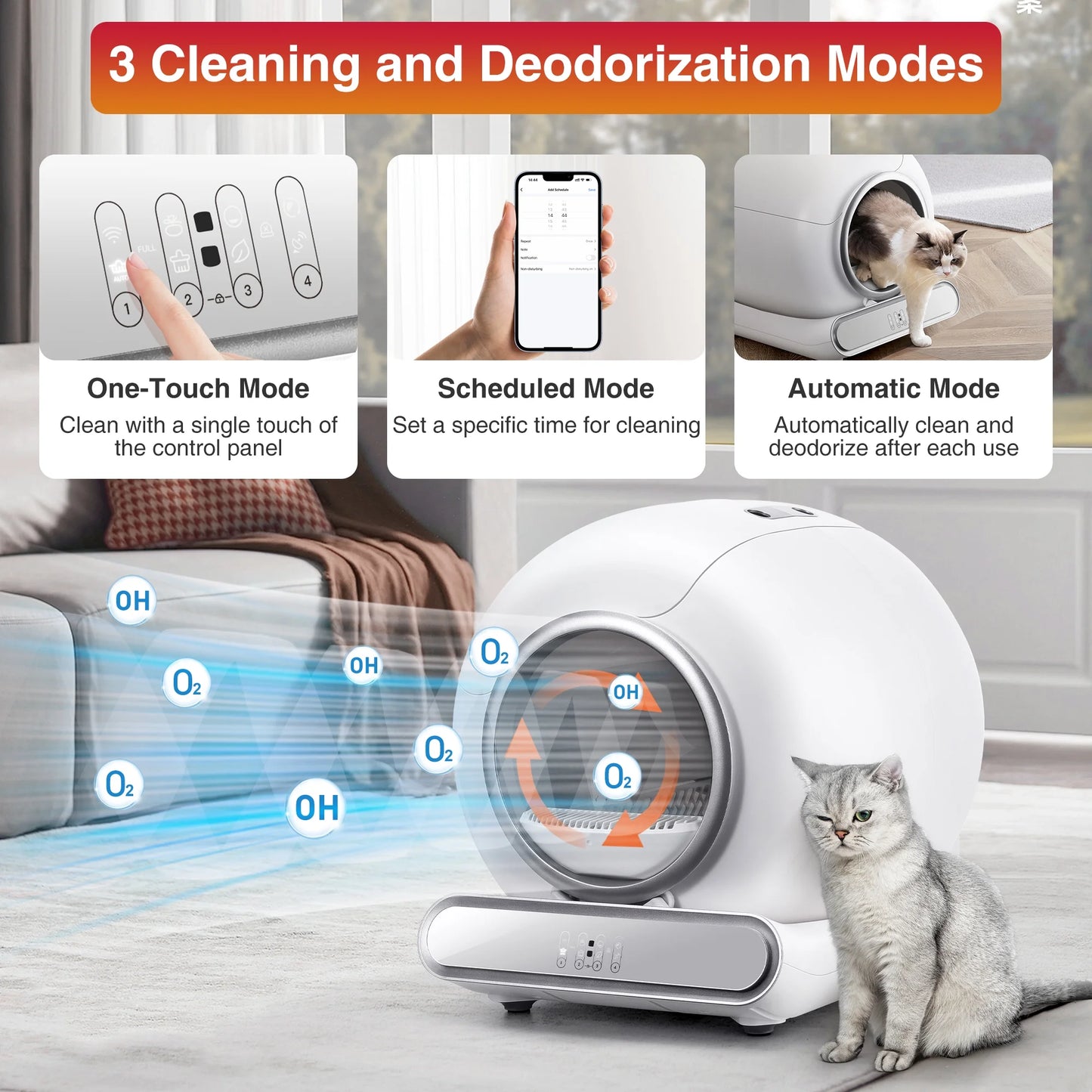 Self-Cleaning Automatic Cat Litter Box with App Control – Large Capacity, WiFi Enabled