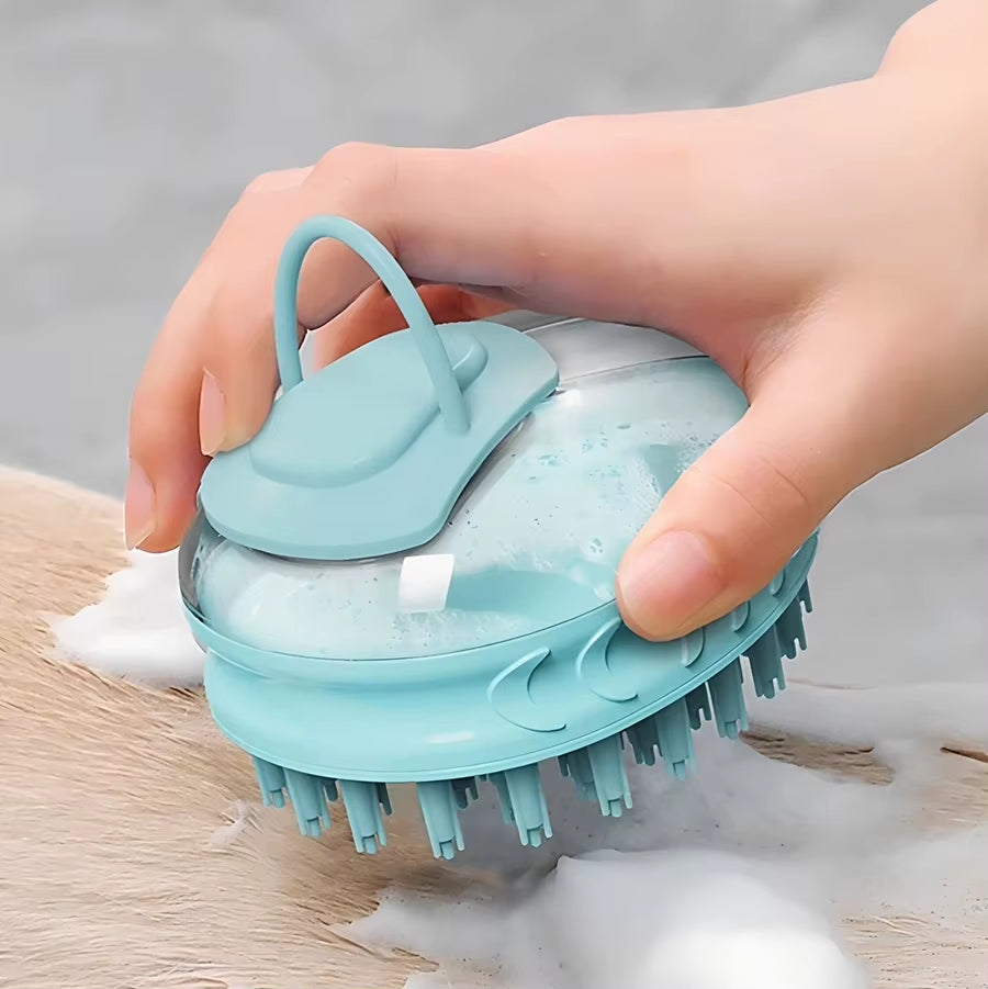 2-in-1 Pet Bath Brush – Silicone Grooming & Massage Comb for Dogs & Cats
