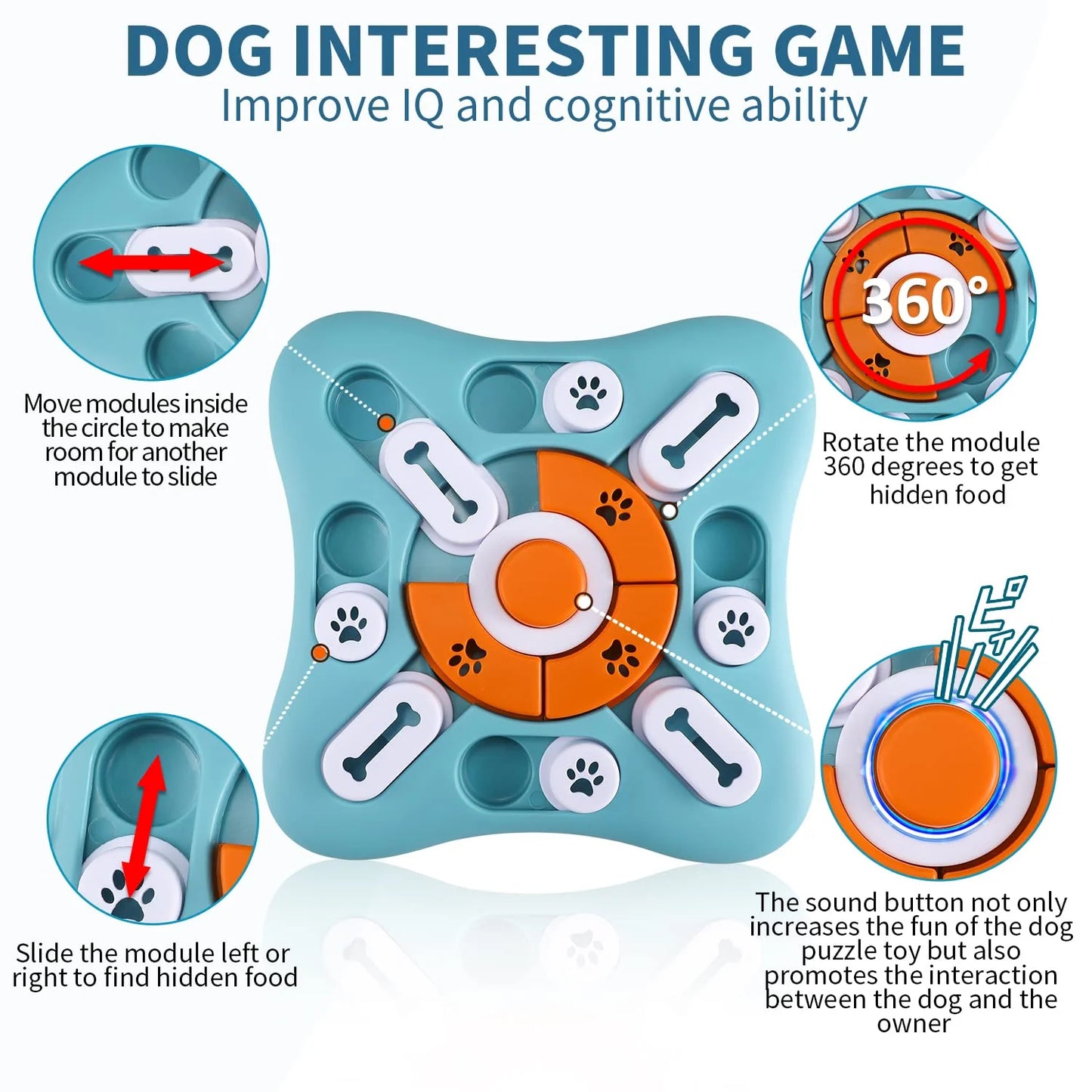 Interactive Dog Puzzle Toy – Treat-Dispensing Enrichment Toy for Brain Stimulation & IQ Training