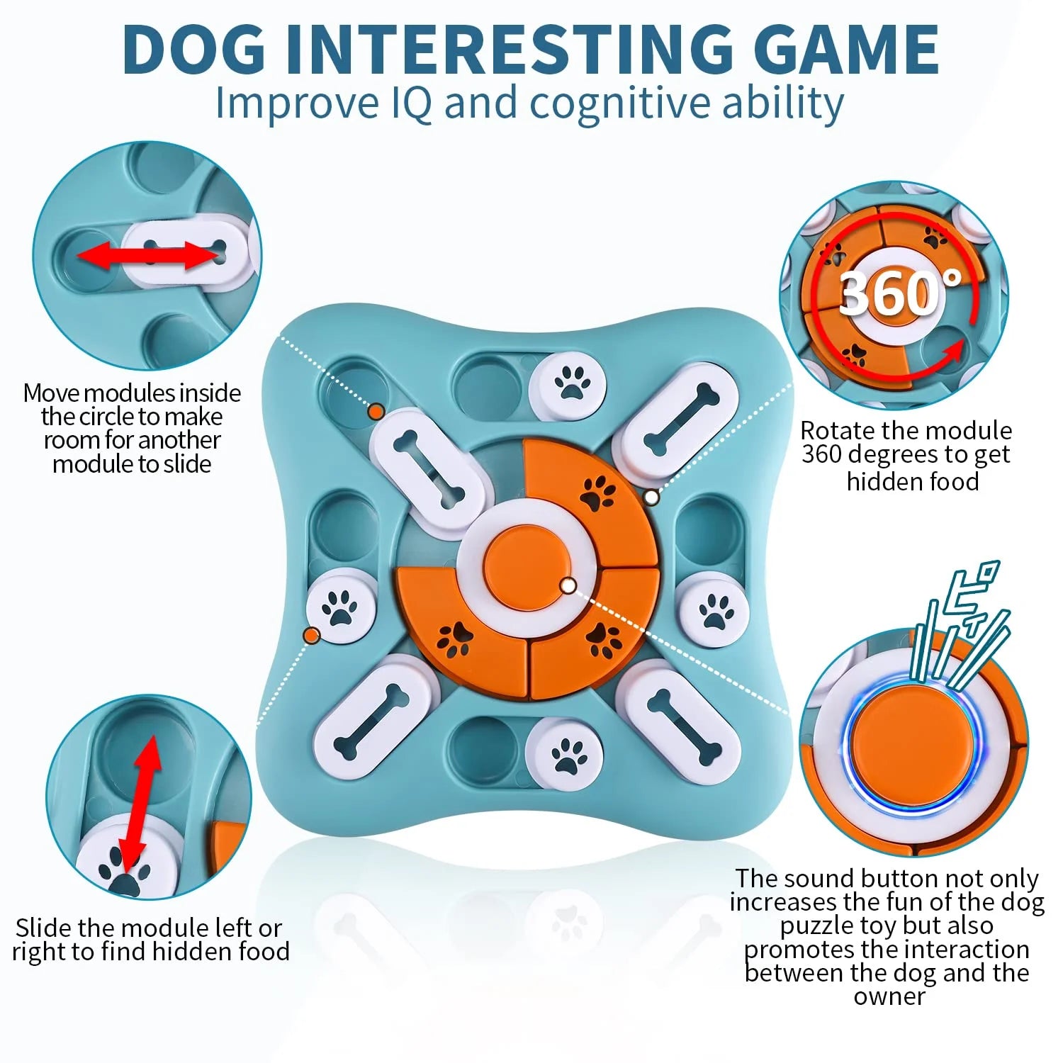 Interactive Dog Puzzle Toy – Treat-Dispensing Enrichment Toy for Brain Stimulation & IQ Training