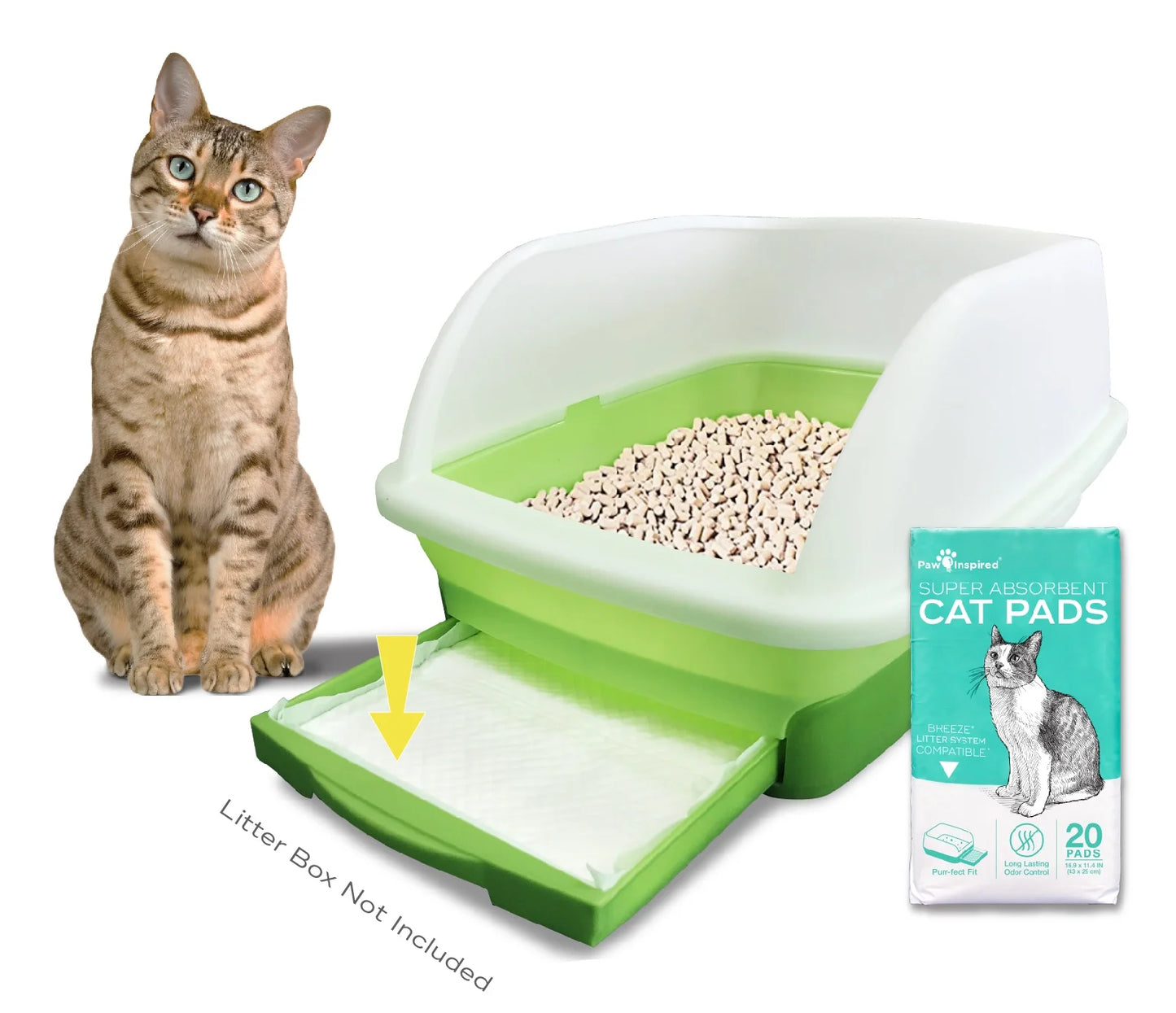 80-Count Cat Litter Pads – Absorbent Refill Pads Compatible with Breeze Litter System
