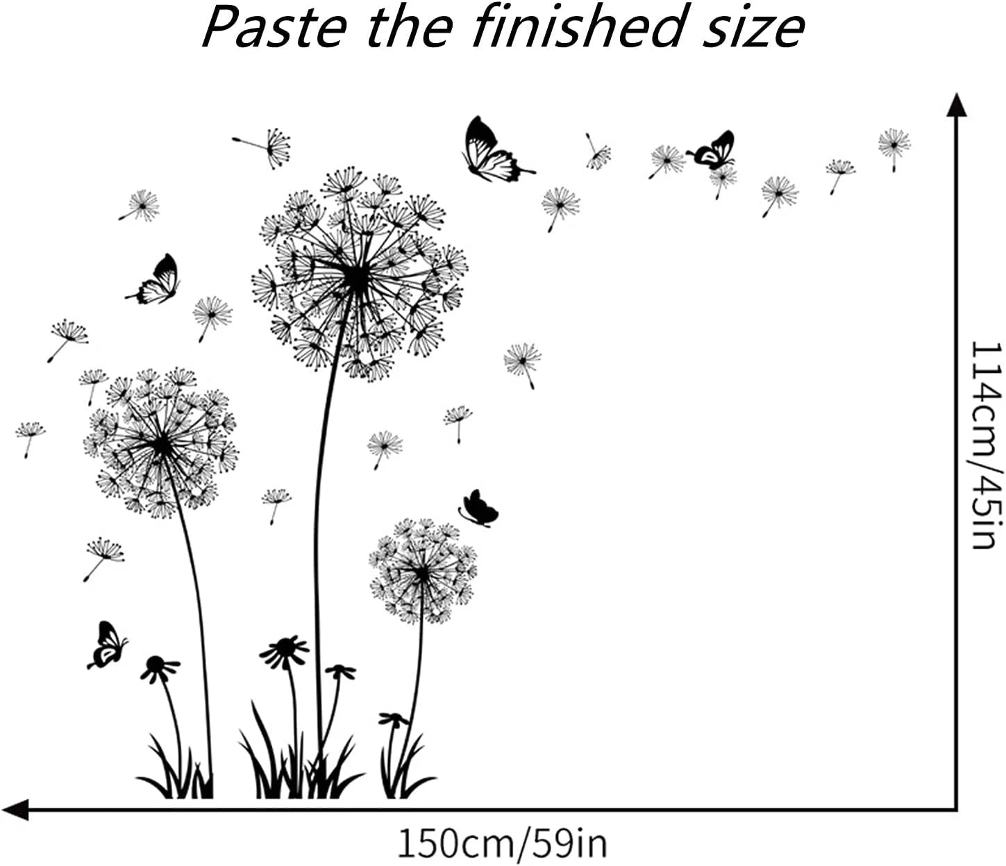 Dandelion & Butterfly Wall Decals – 2-Set Floral Peel and Stick Wall Art