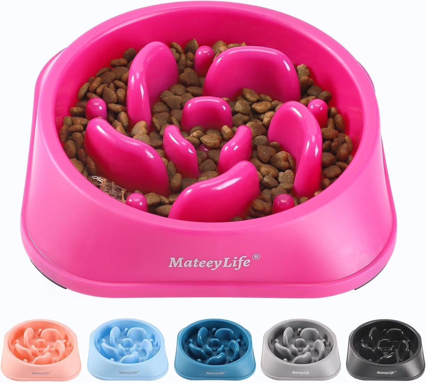 Slow Feeder Dog Bowl – Anti-Choking Puzzle Feeder for Medium & Large Dogs, Non-Slip Interactive Bowl, Purple
