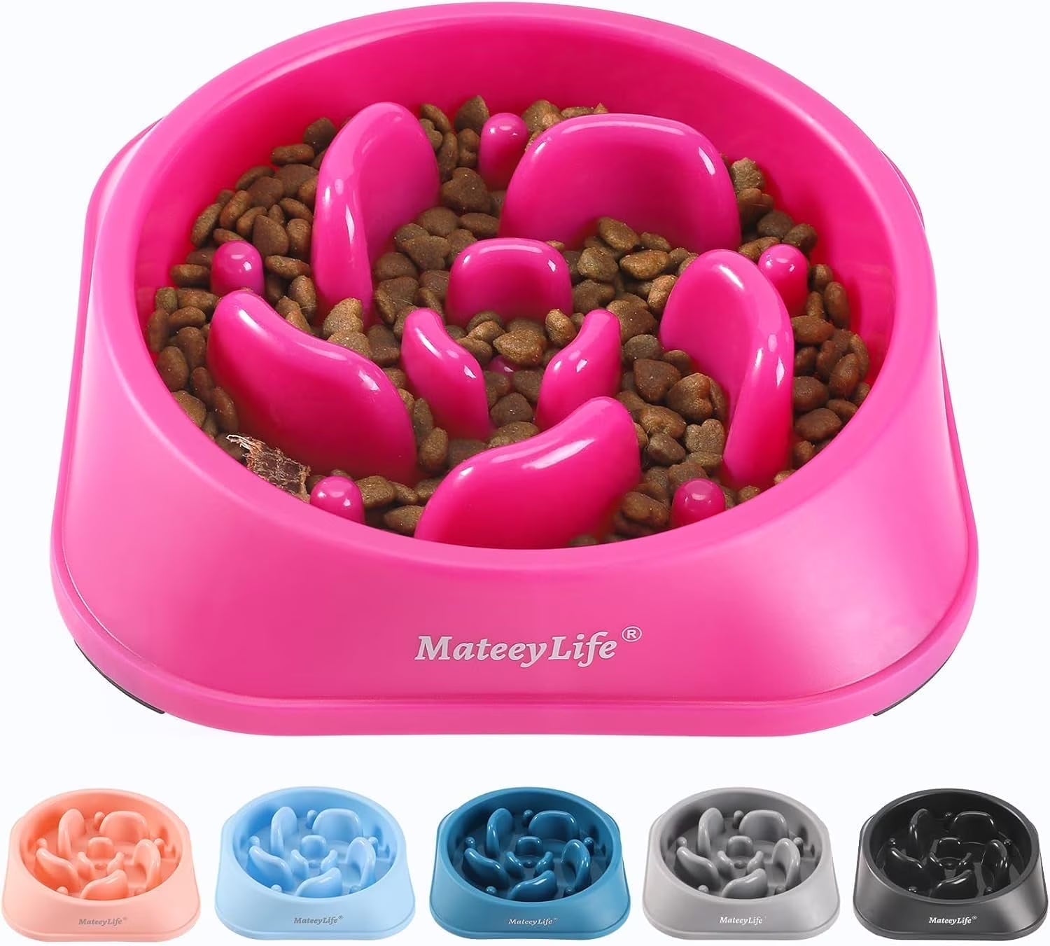 Slow Feeder Dog Bowl – Anti-Choking Puzzle Feeder for Medium & Large Dogs, Non-Slip Interactive Bowl, Purple