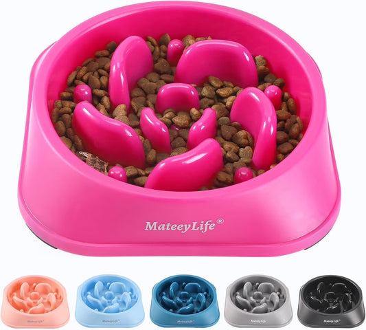 Slow Feeder Dog Bowl – Anti-Choking Puzzle Feeder for Medium & Large Dogs, Non-Slip Interactive Bowl, Purple
