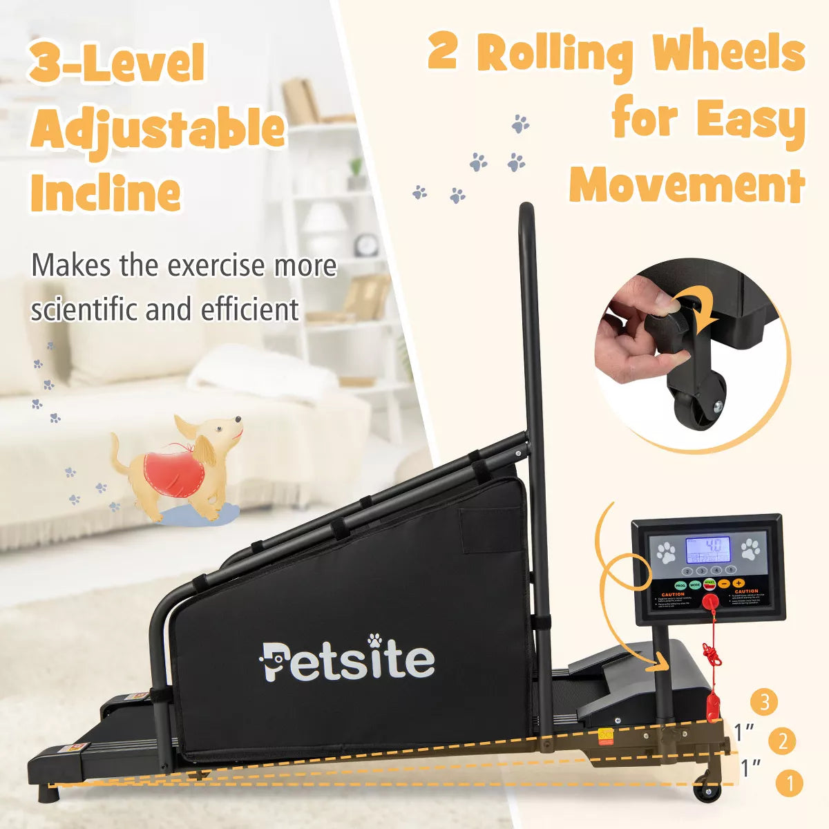 Costway Dog Treadmill – Indoor Running & Training Machine for Small to Medium Dogs