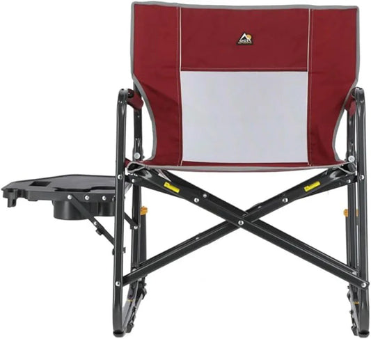 GCI OUTDOOR Freestyle Rocker XL with Side Table – Portable Folding Rocking Camping Chair with Solid Frame