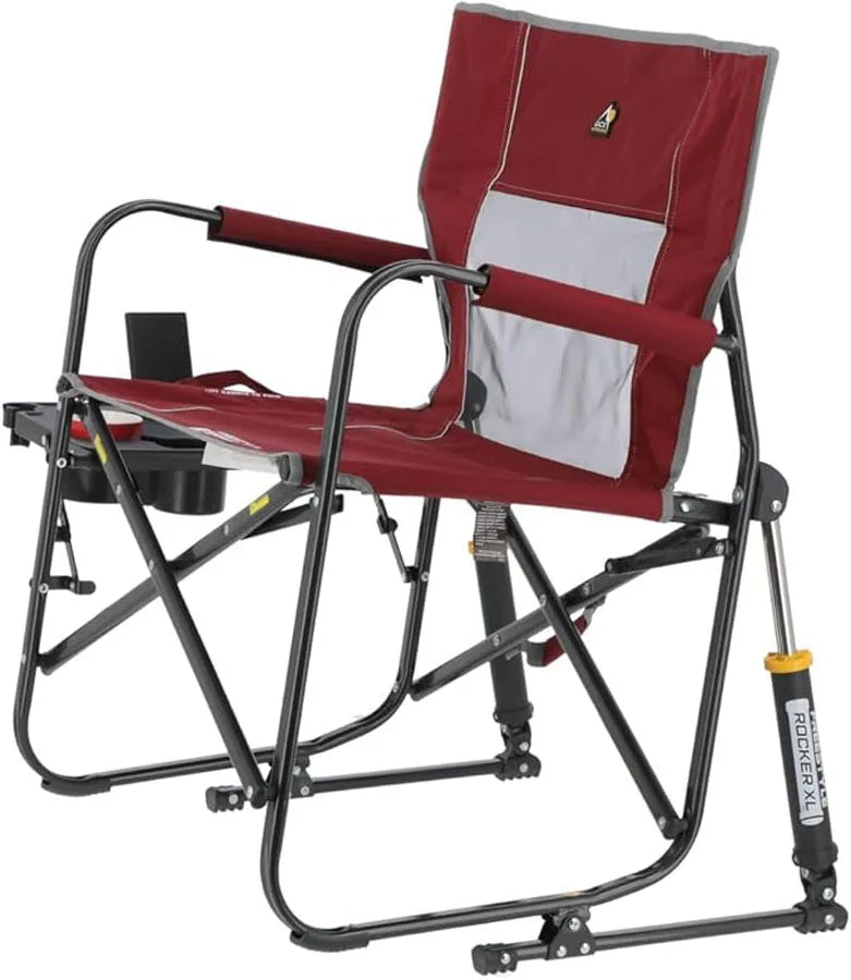 GCI OUTDOOR Freestyle Rocker XL with Side Table – Portable Folding Rocking Camping Chair with Solid Frame