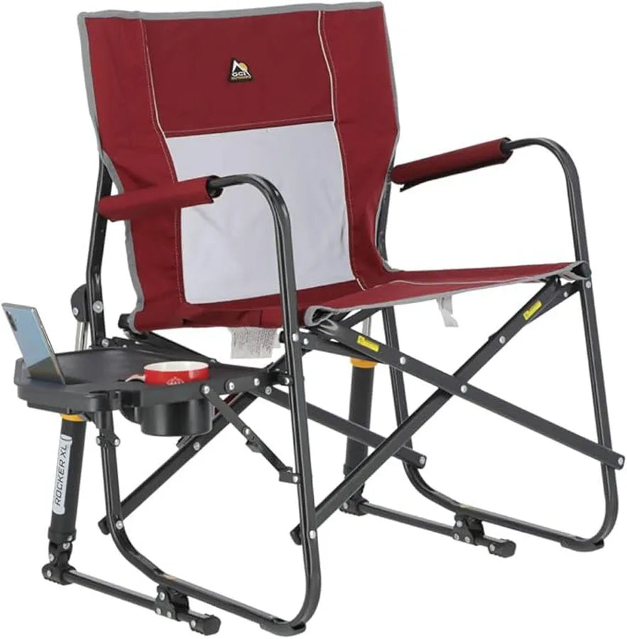 GCI OUTDOOR Freestyle Rocker XL with Side Table – Portable Folding Rocking Camping Chair with Solid Frame