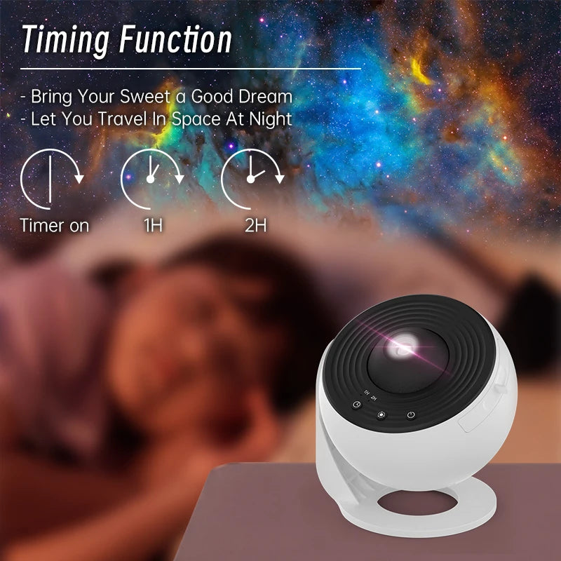 Night Light Galaxy Projector – 360° Rotating Starry Sky Planetarium Lamp for Kids’ Bedroom, Valentine’s Day, Weddings & Home Décor