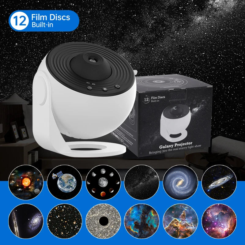 Night Light Galaxy Projector – 360° Rotating Starry Sky Planetarium Lamp for Kids’ Bedroom, Valentine’s Day, Weddings & Home Décor