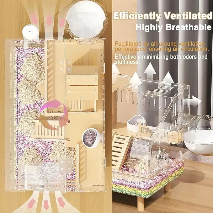 Transparent Habitat for Dwarf Hamsters, Mice, and Gerbils