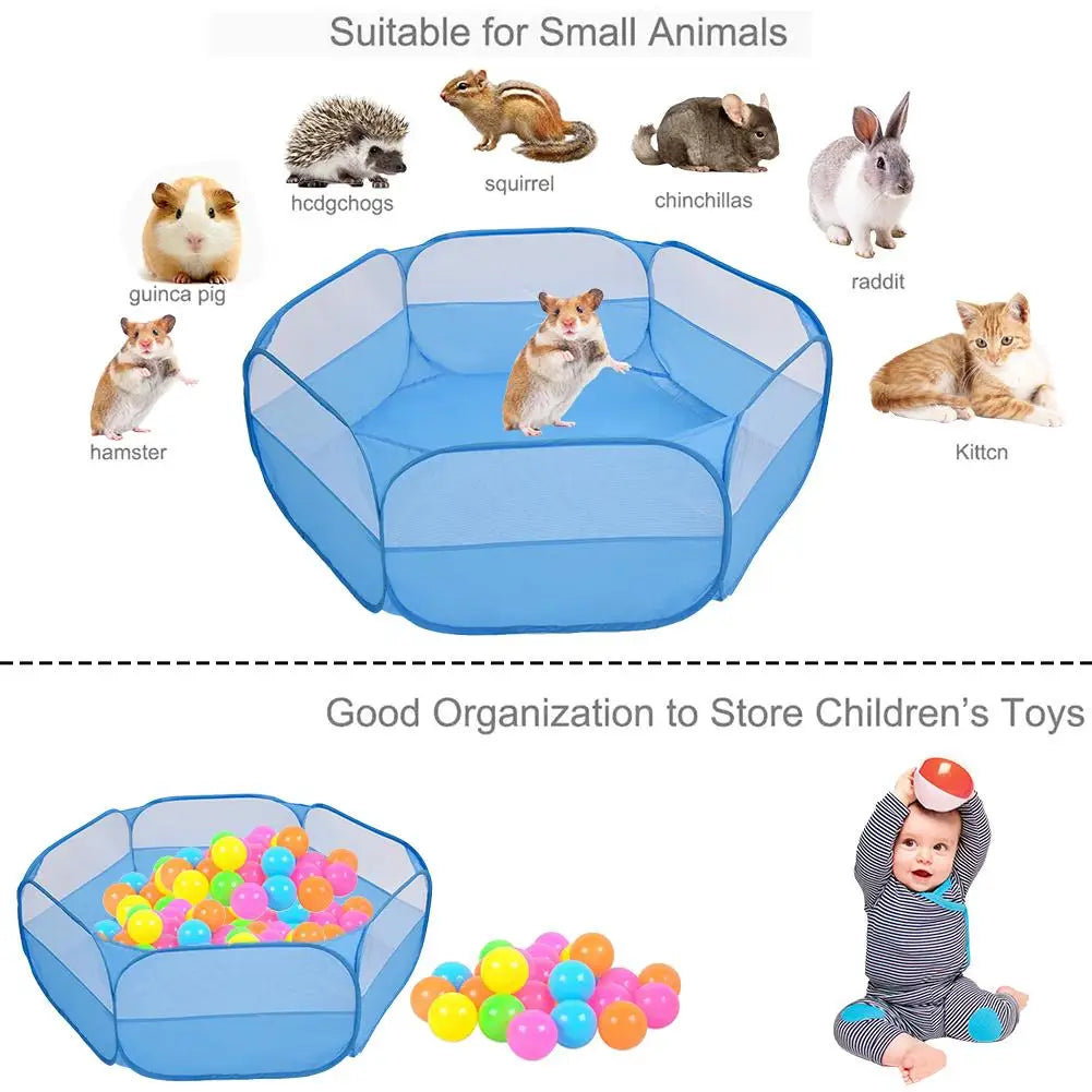 Foldable Pet Playpen Tent – Pop-Up Exercise Fence for Small Animals